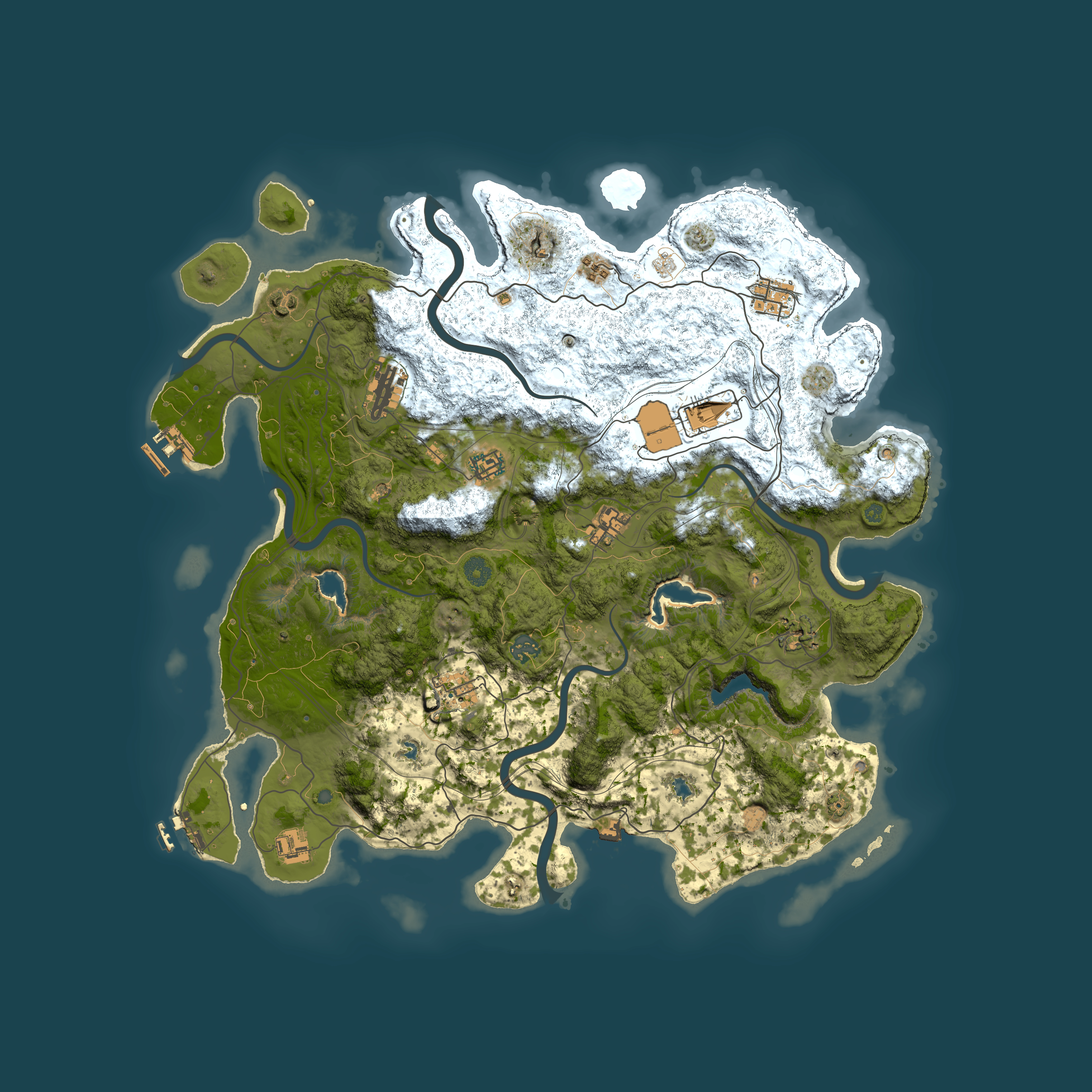 Full top-down render of Rust map seed 961906808, 4500x4500m