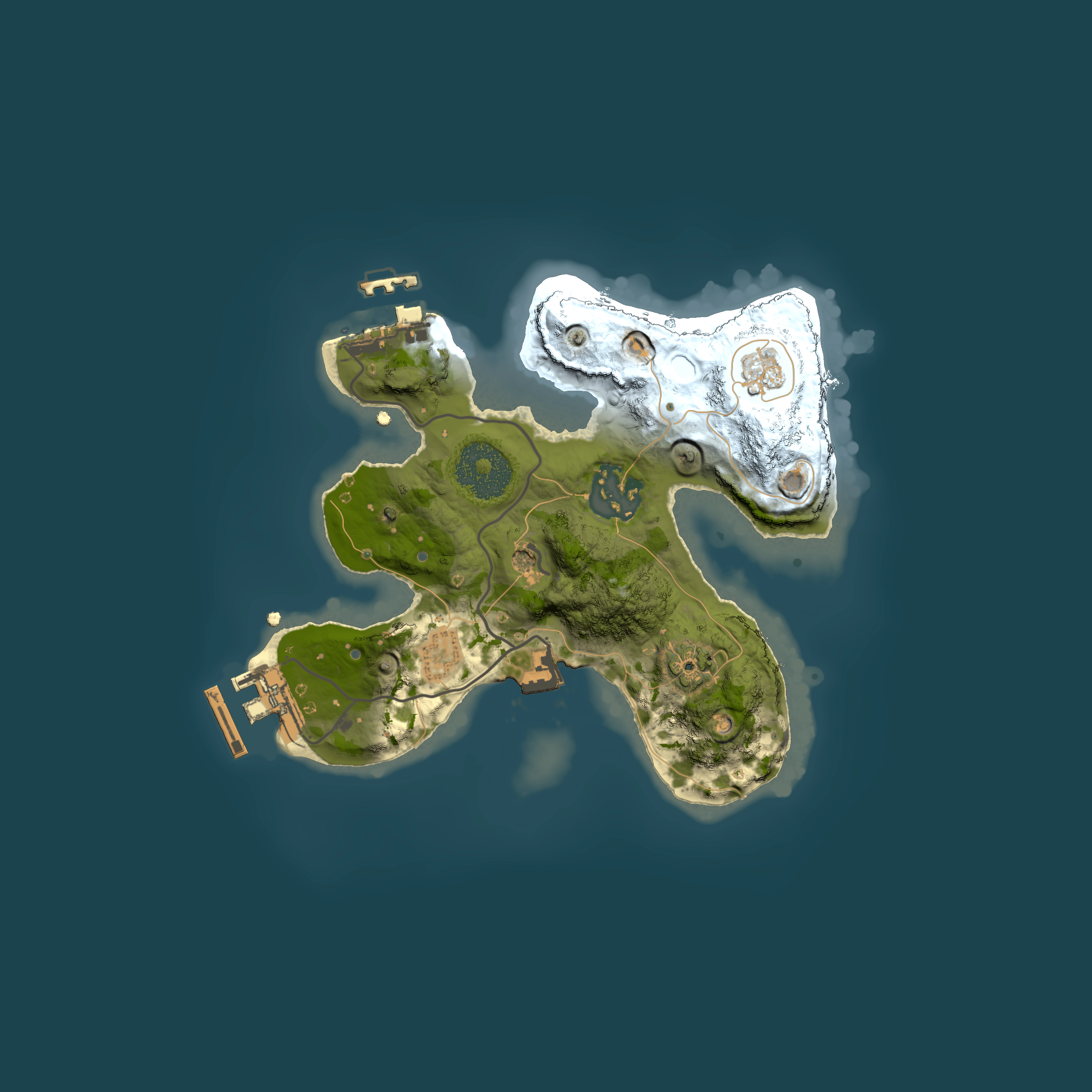 Full top-down render of Rust map seed 991051515, 2000x2000m