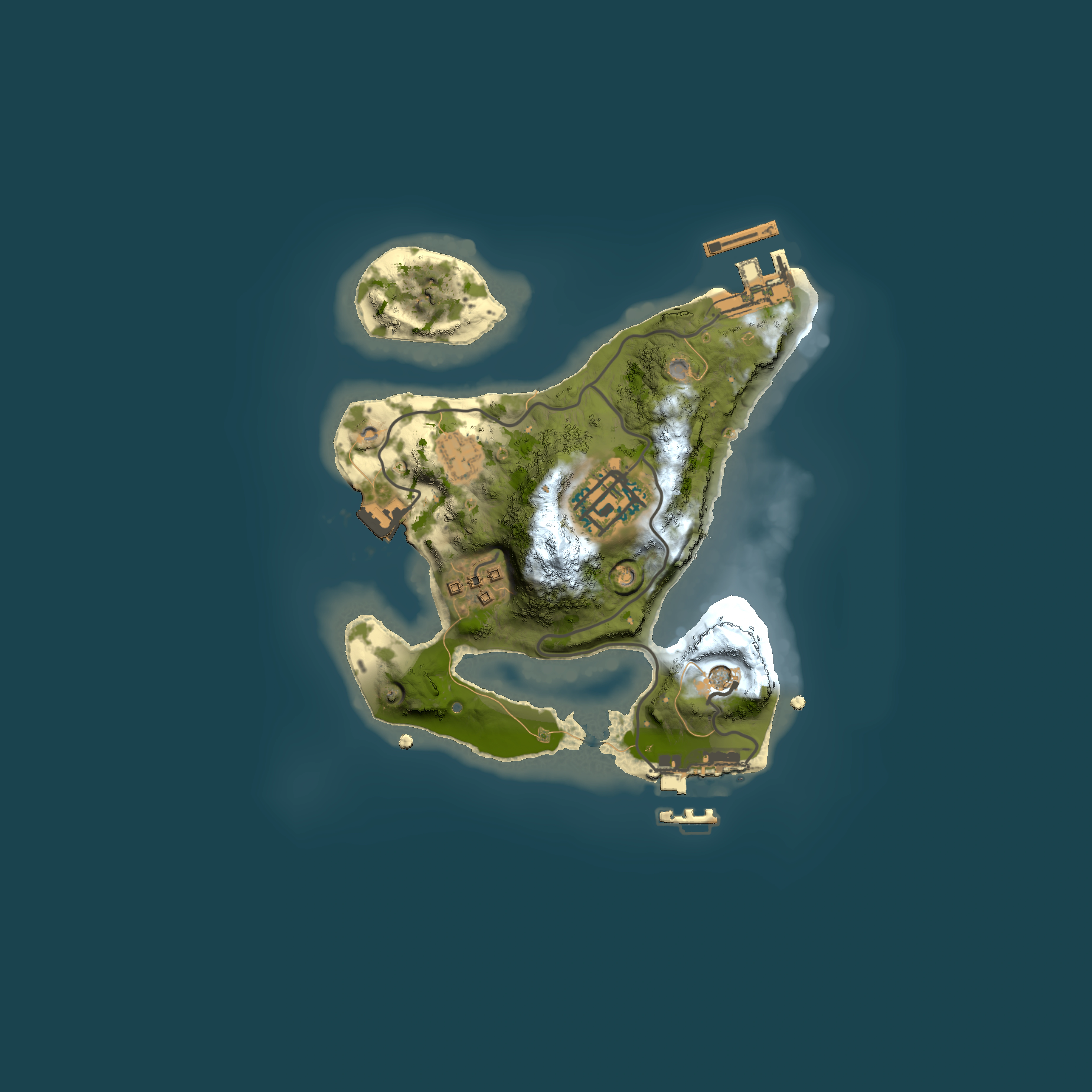 Full top-down render of Rust map seed 1614324117, 2000x2000m