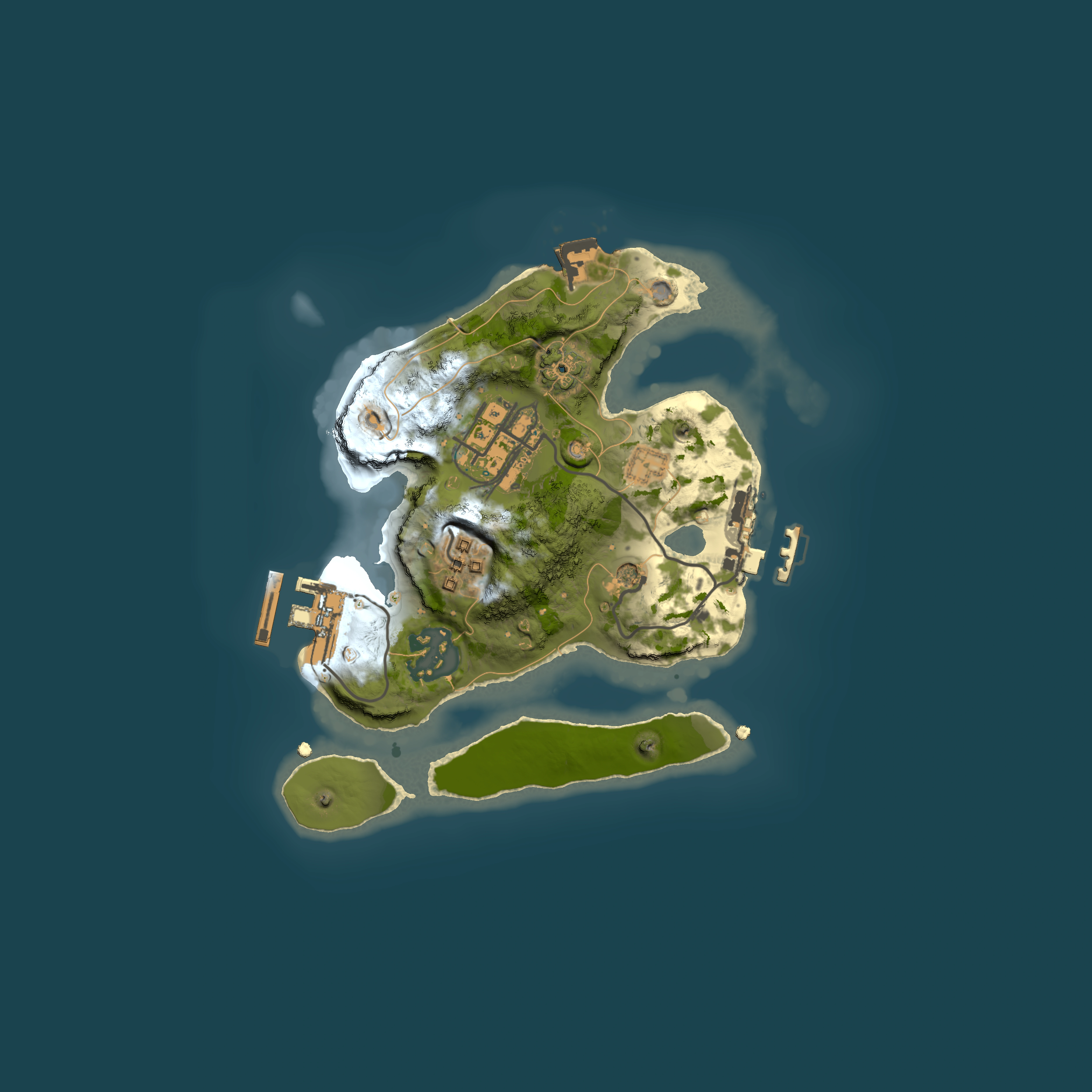 Full top-down render of Rust map seed 499442263, 2000x2000m