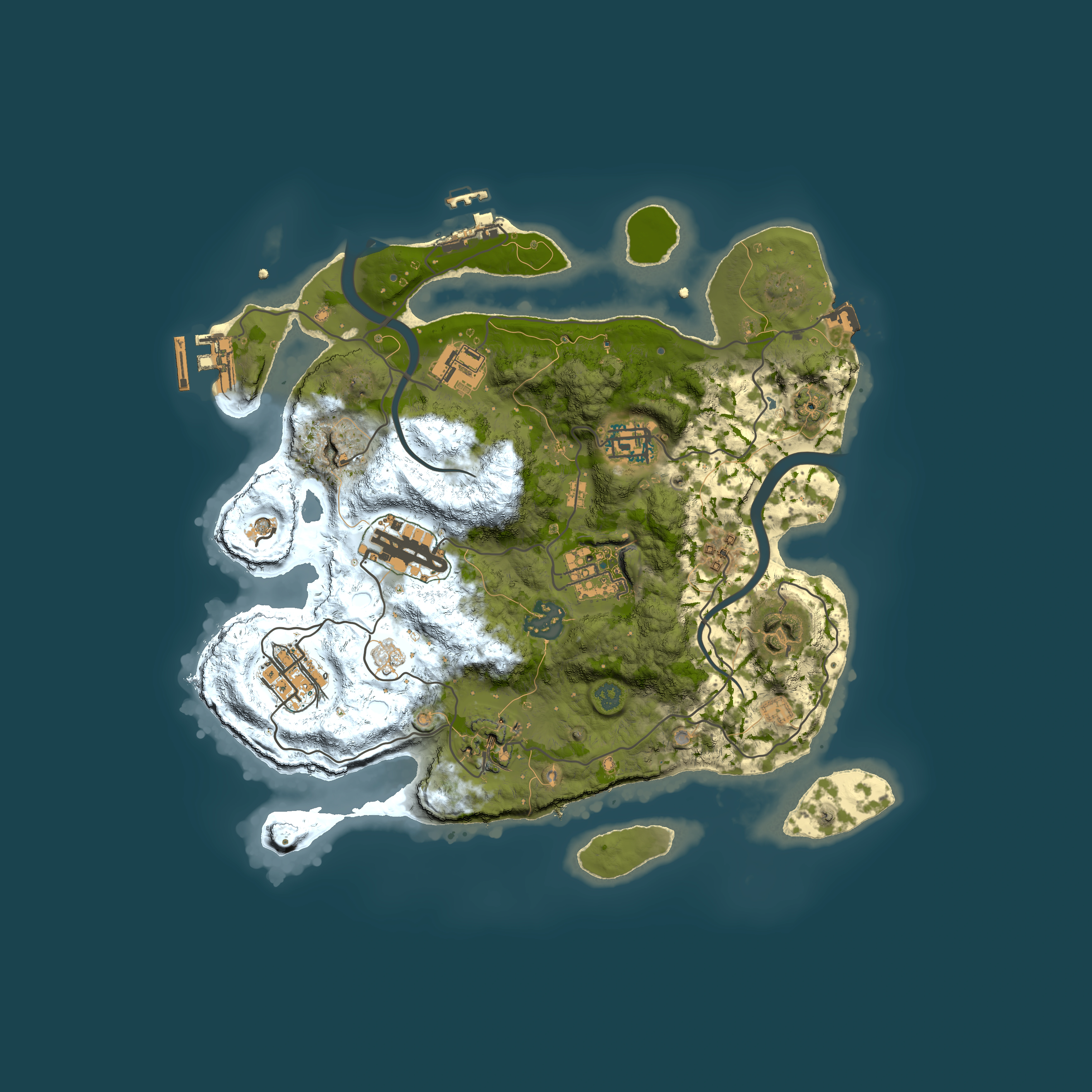 Full top-down render of Rust map seed 618157292, 3000x3000m