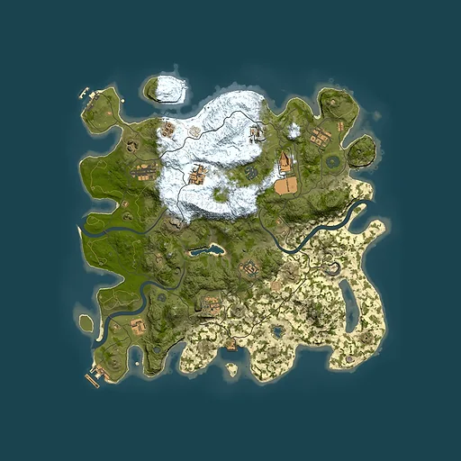 Rust map seed 16674557, 4000x4000m top-down preview
