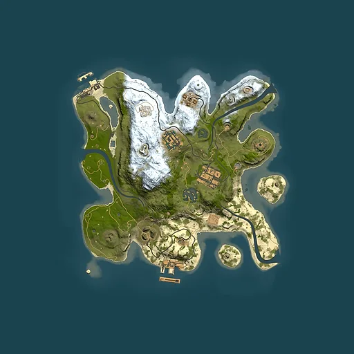 Rust map seed 2102401409, 2500x2500m top-down preview