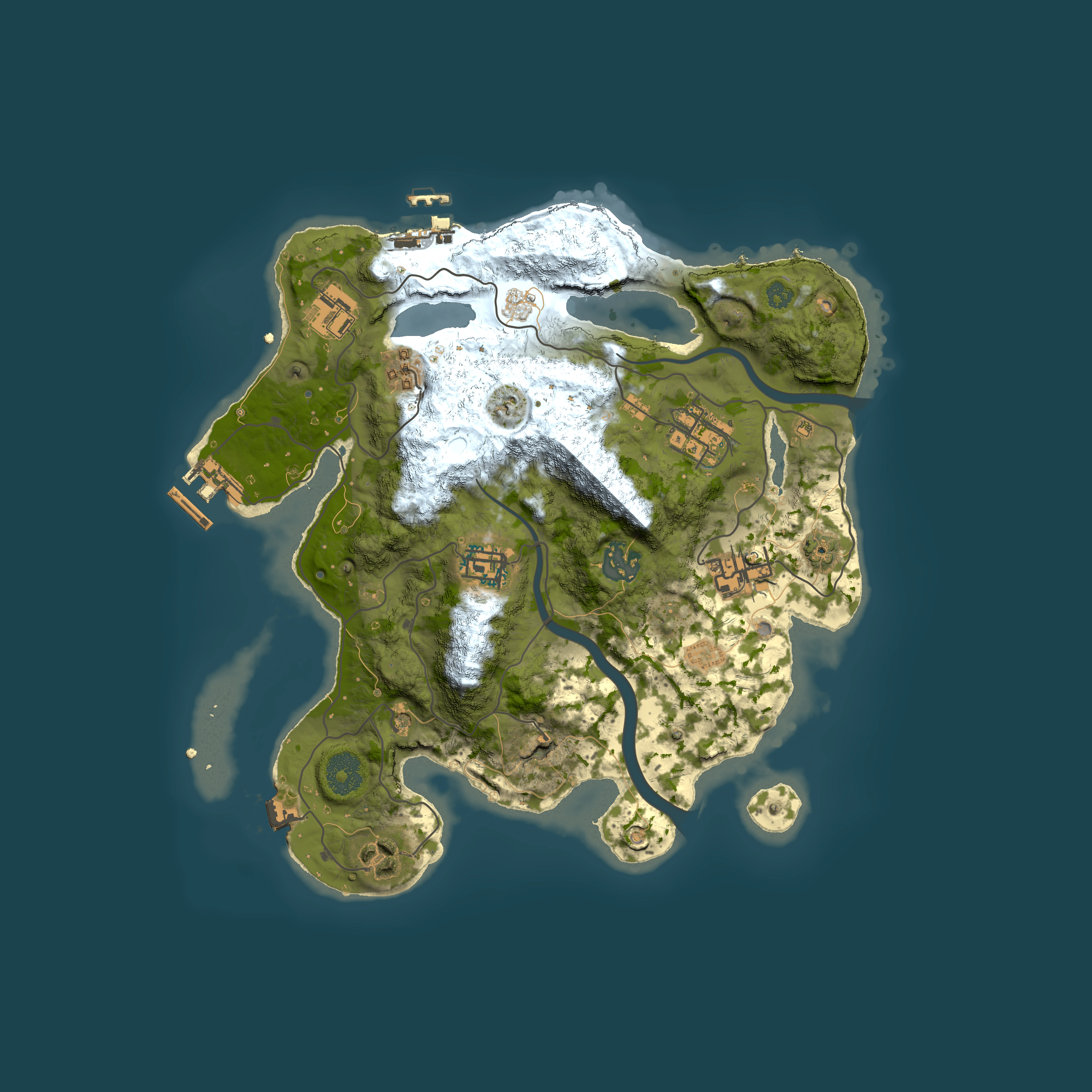 Full top-down render of Rust map seed 1757729871, 3000x3000m