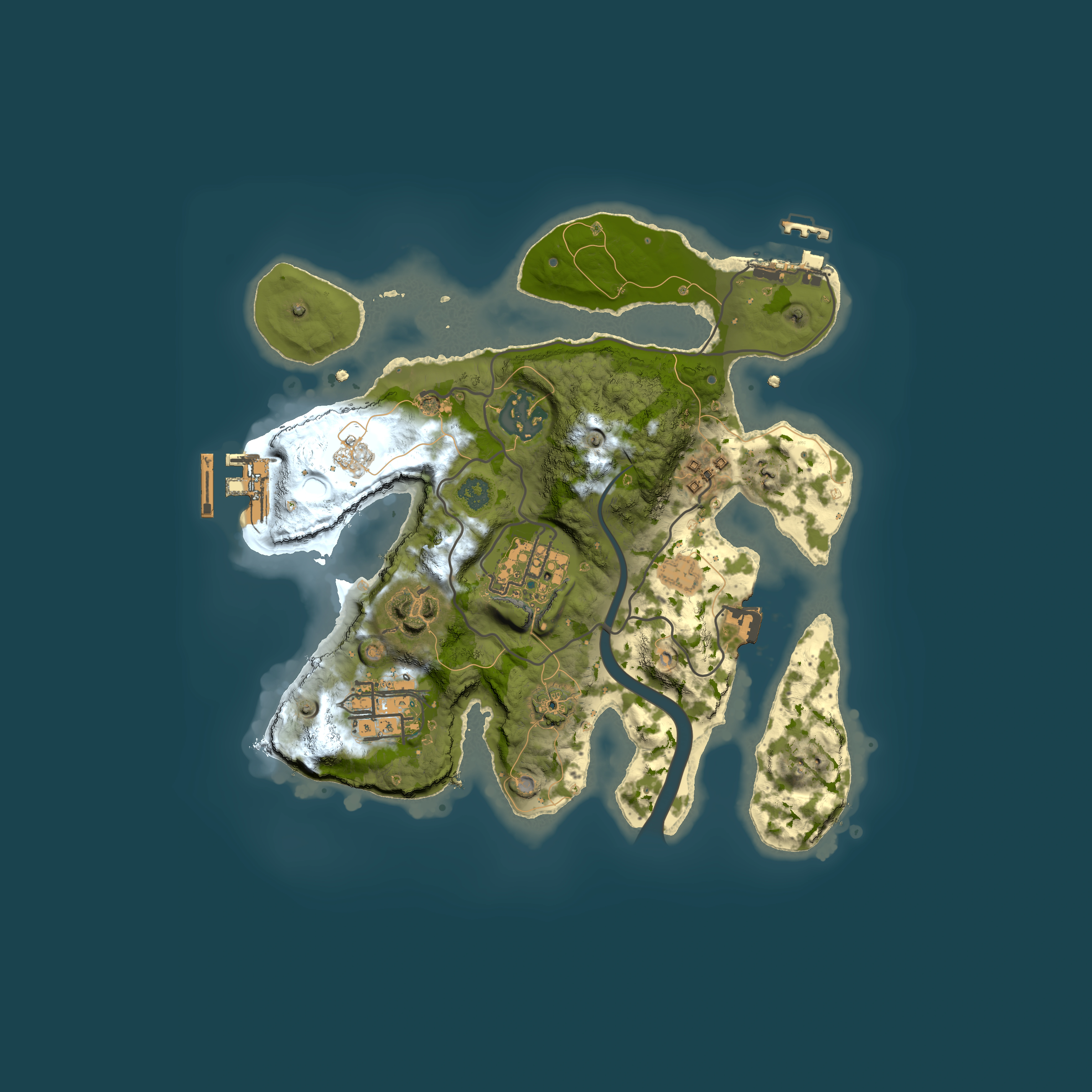 Full top-down render of Rust map seed 715372009, 2500x2500m