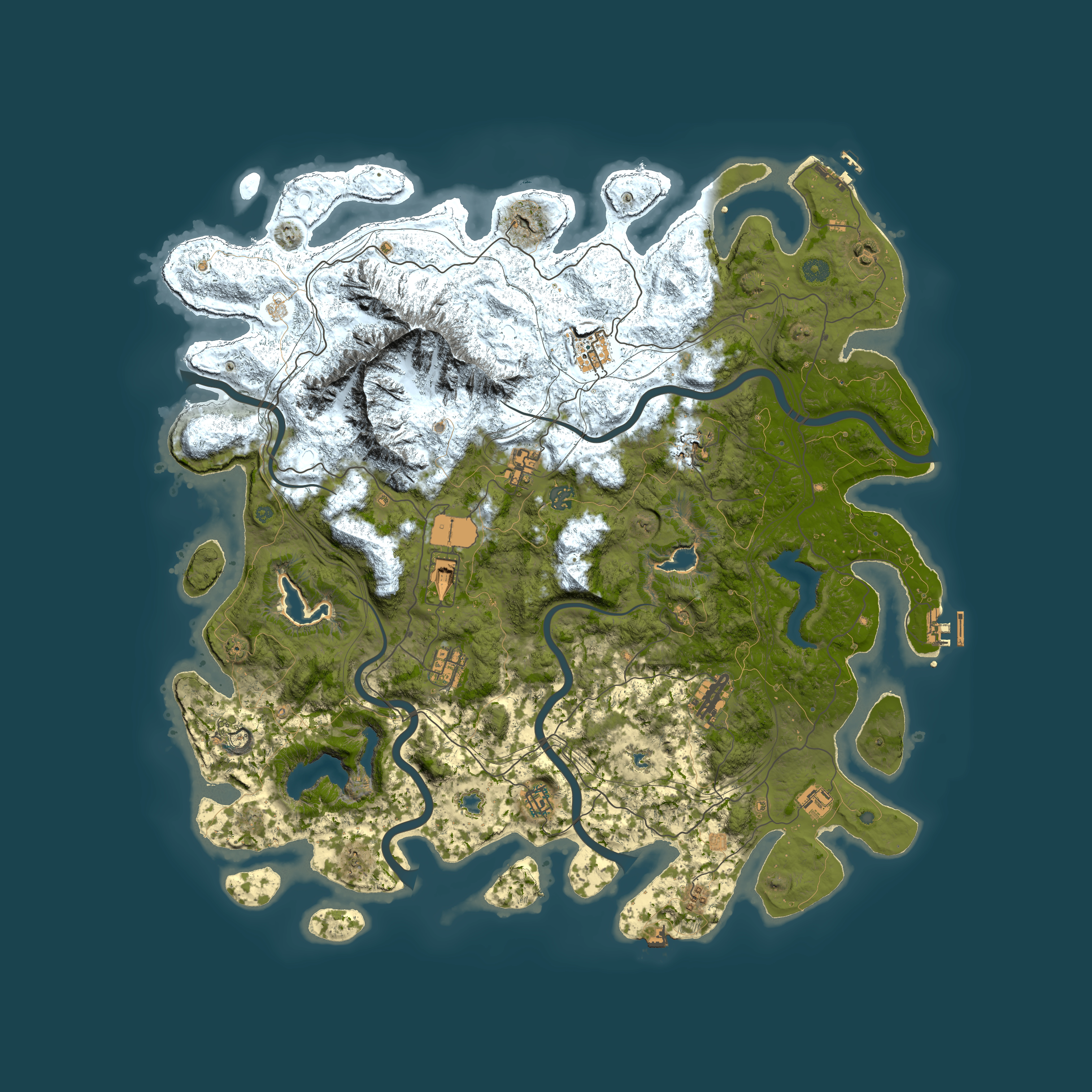 Full top-down render of Rust map seed 1187899088, 5000x5000m