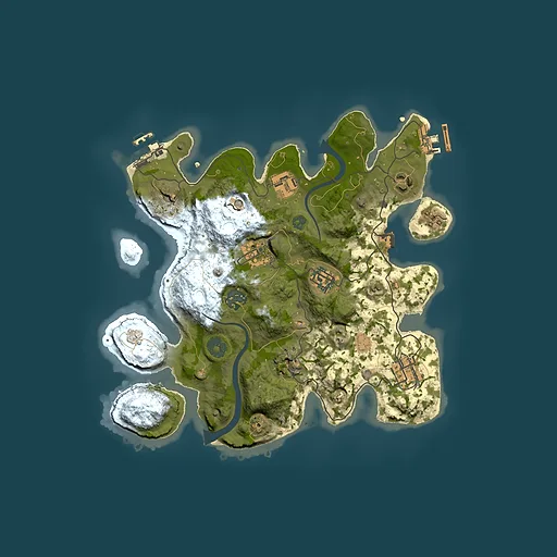 Rust map seed 12345, 3000x3000m top-down preview