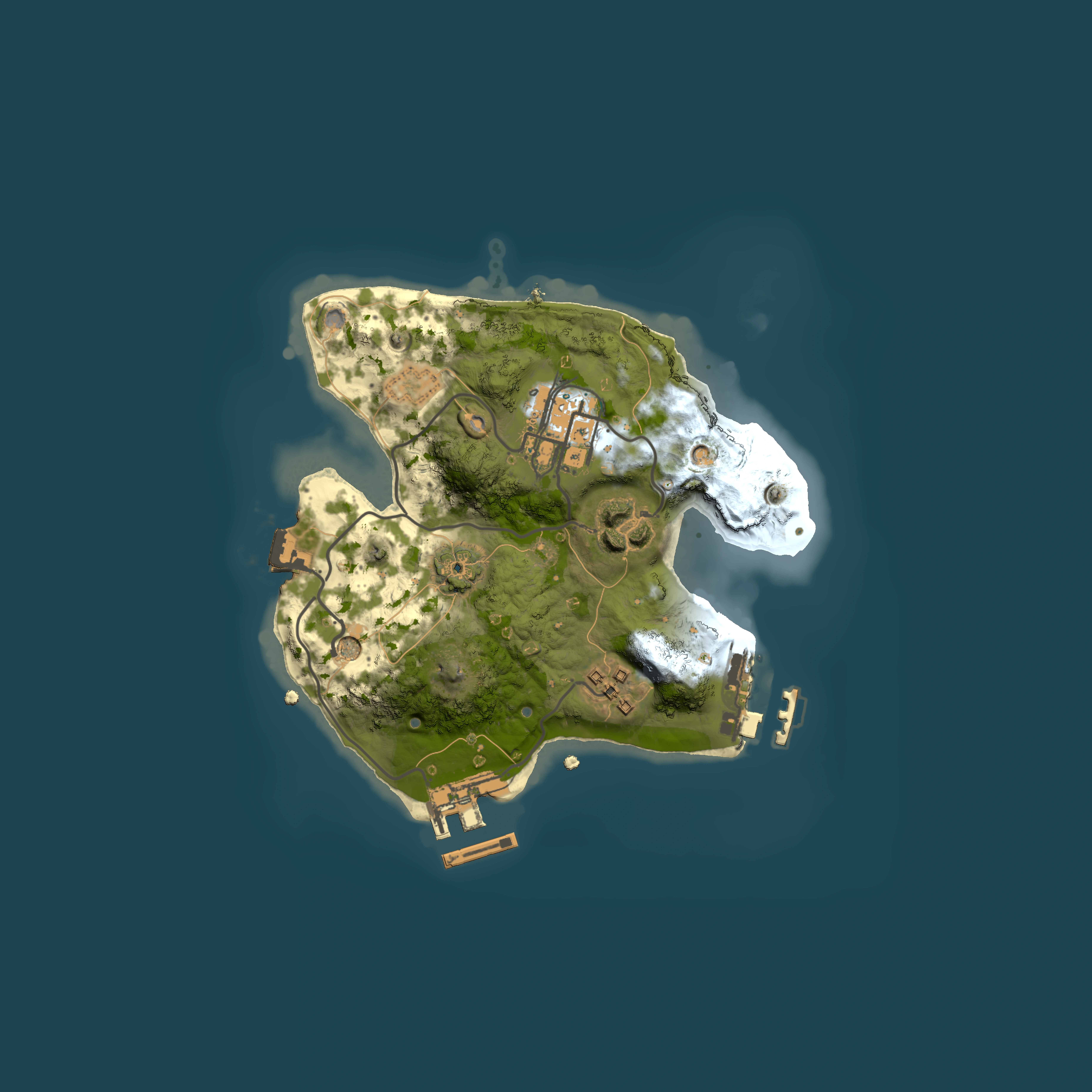 Full top-down render of Rust map seed 376912037, 2000x2000m