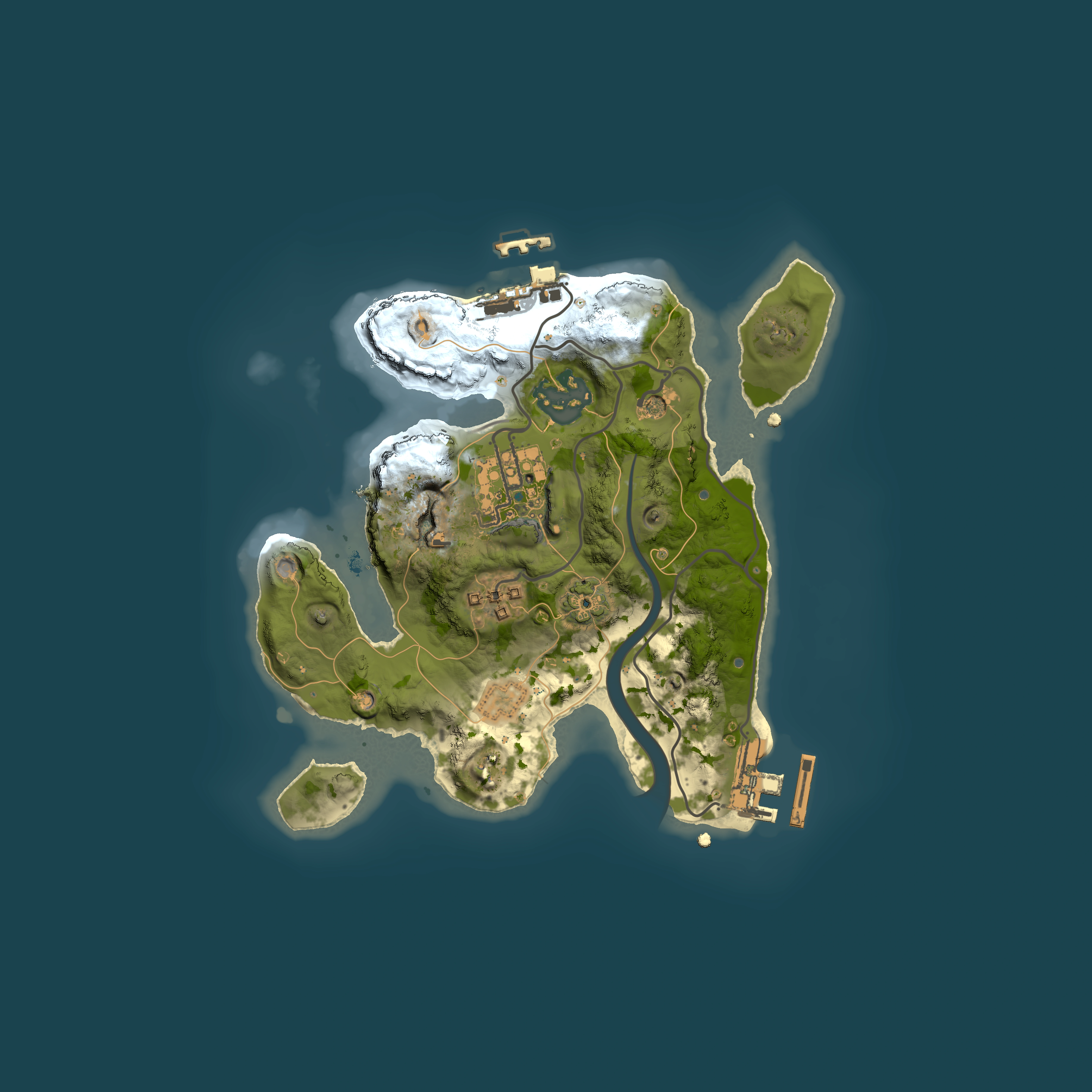 Full top-down render of Rust map seed 1882628155, 2100x2100m