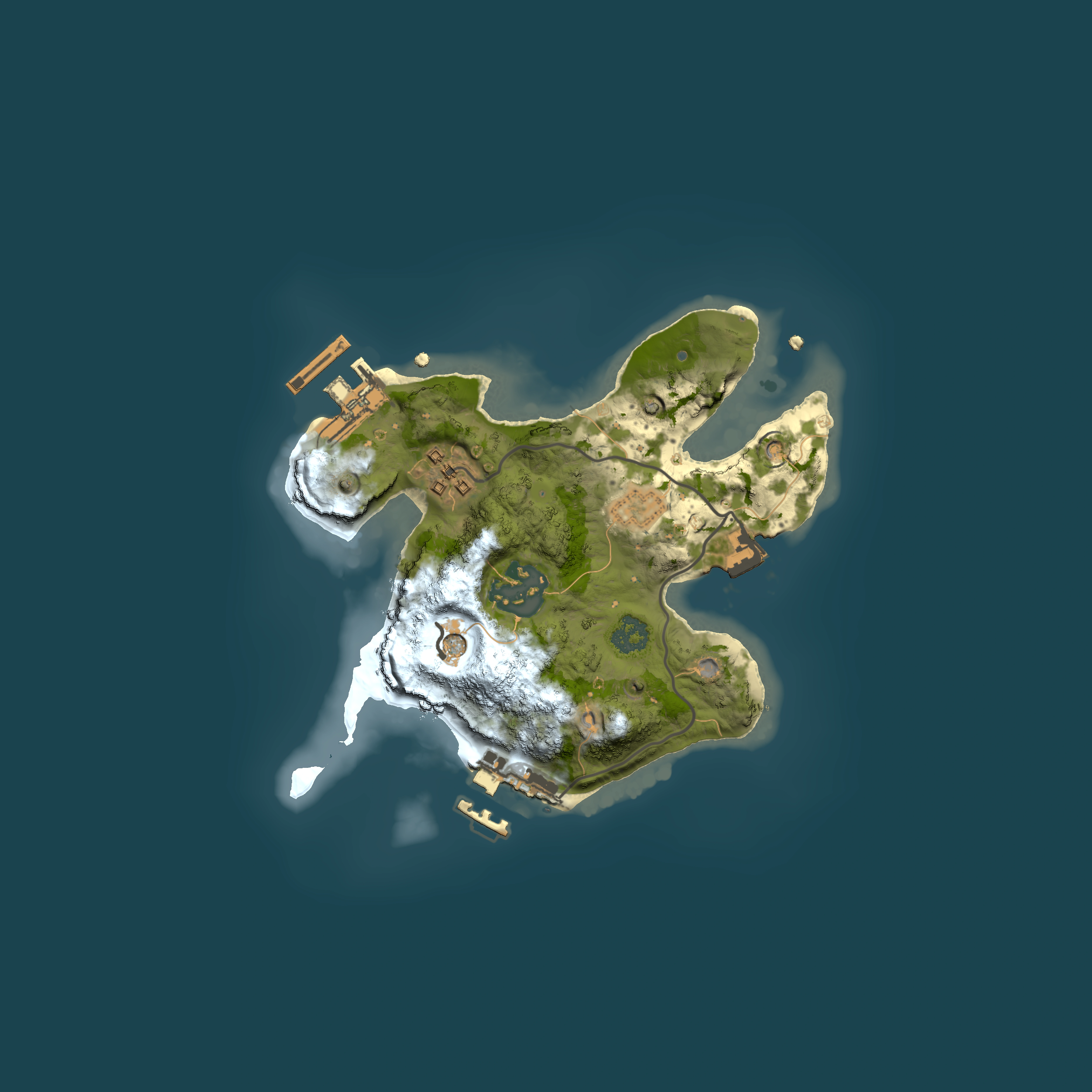 Full top-down render of Rust map seed 841329612, 2000x2000m