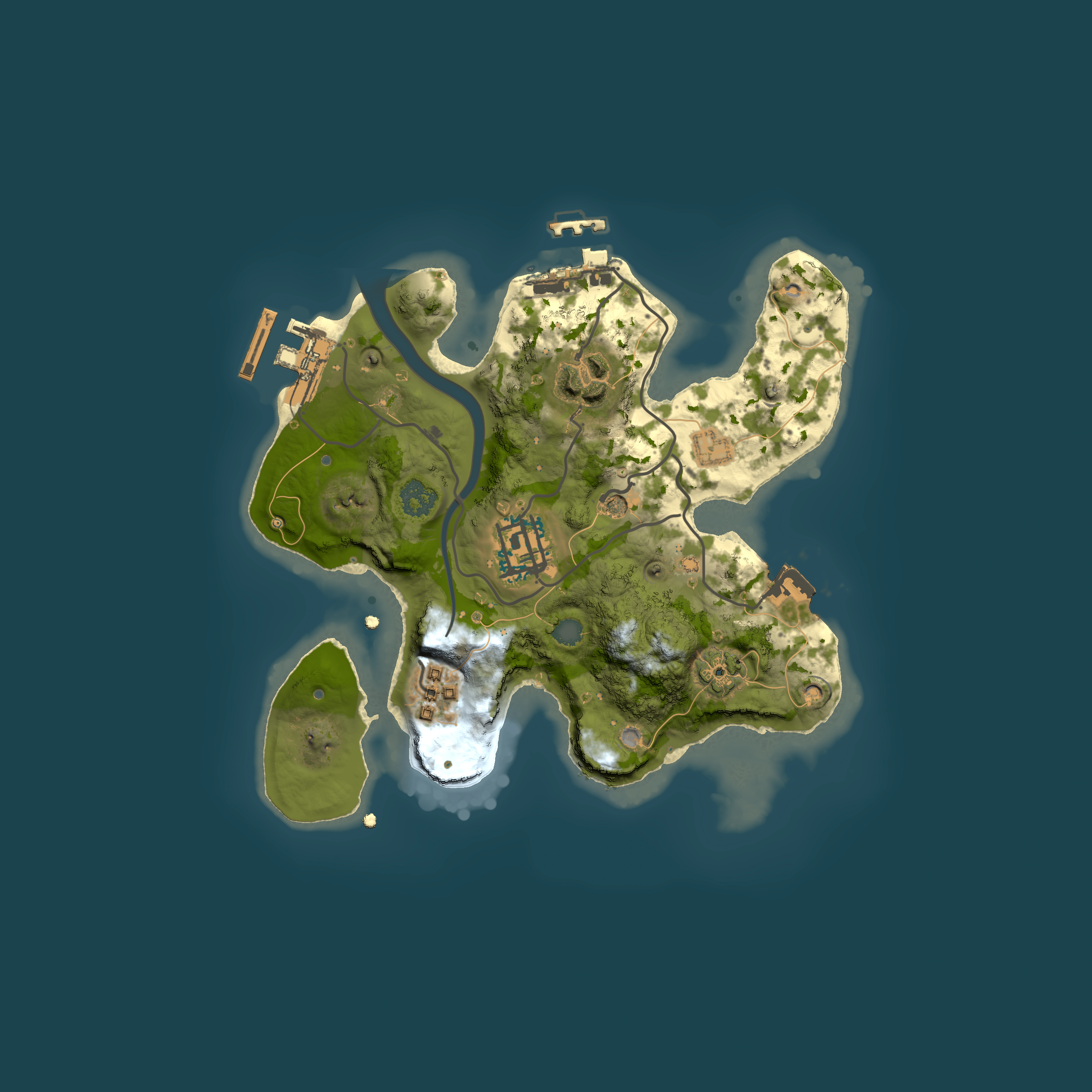 Full top-down render of Rust map seed 321771011, 2100x2100m