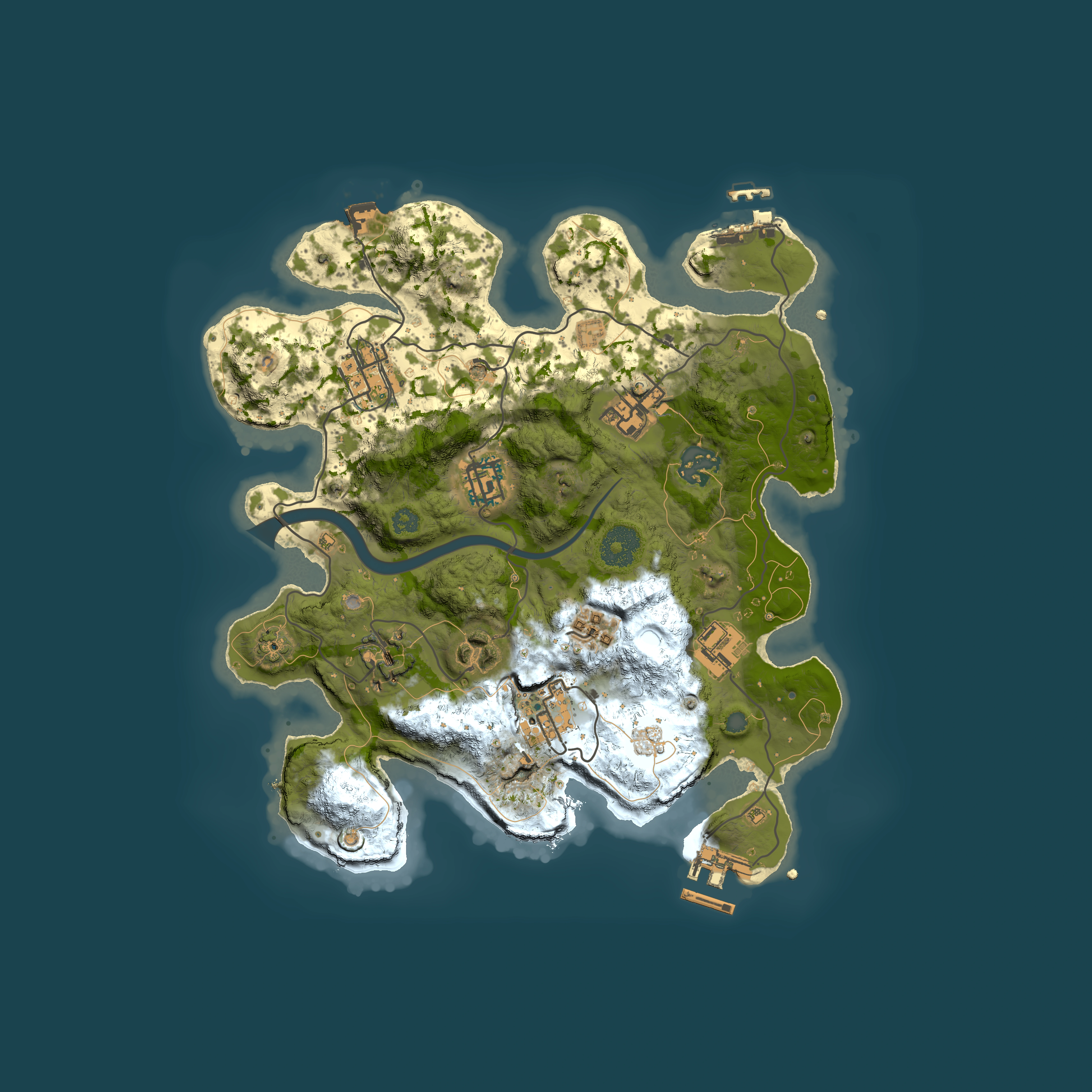Full top-down render of Rust map seed 1072892507, 3000x3000m
