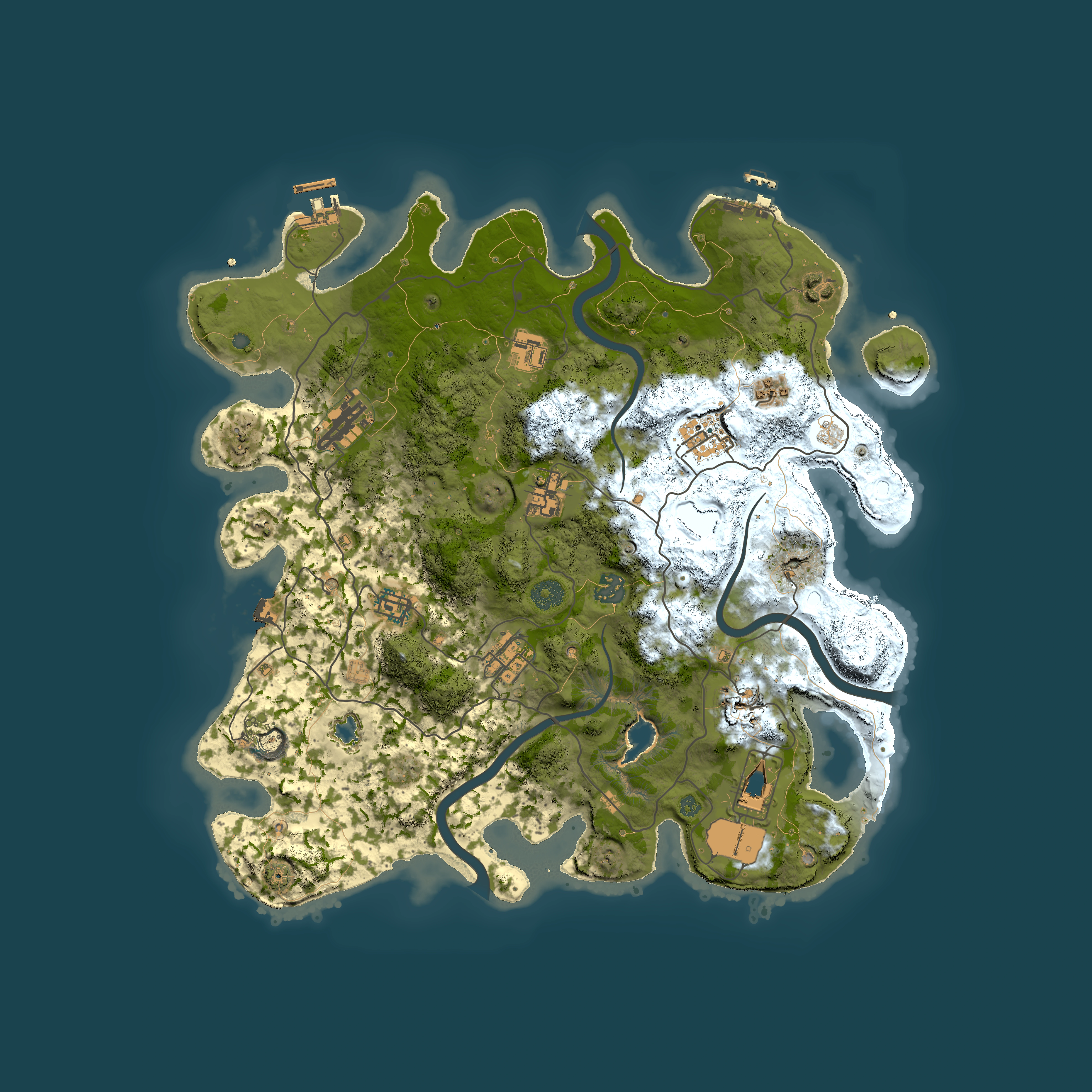 Full top-down render of Rust map seed 439807493, 4000x4000m