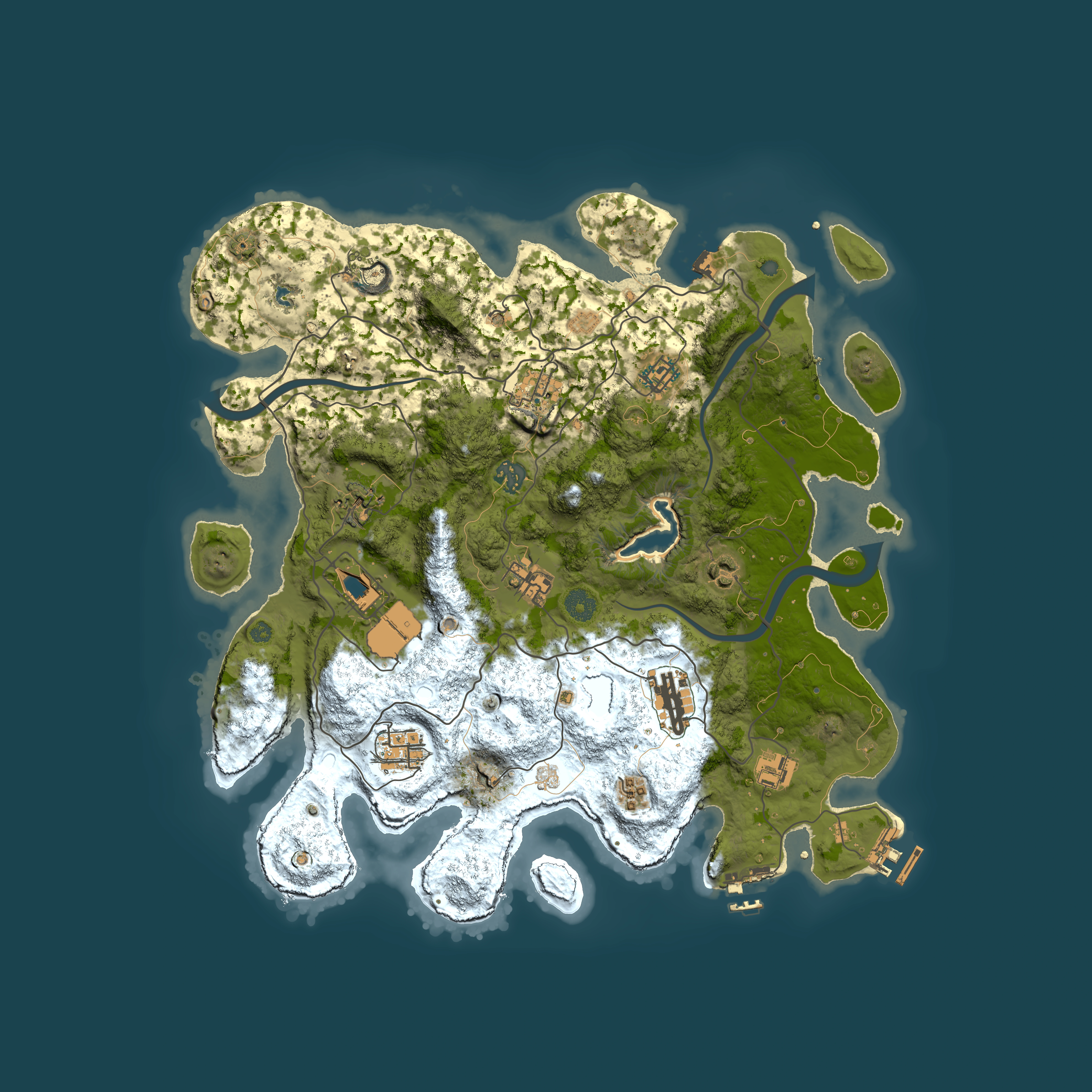 Full top-down render of Rust map seed 37470858, 4000x4000m