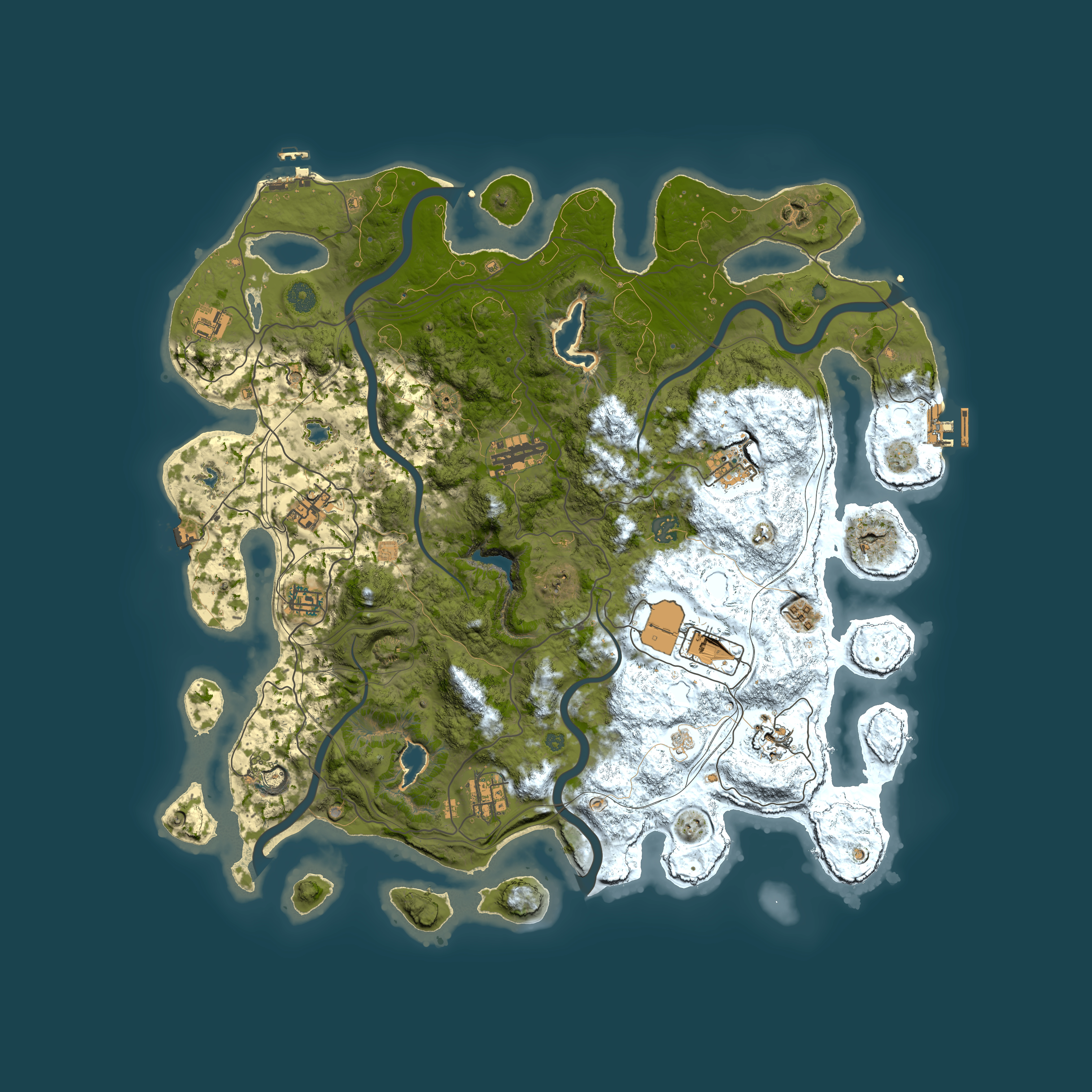 Full top-down render of Rust map seed 1023043885, 4500x4500m