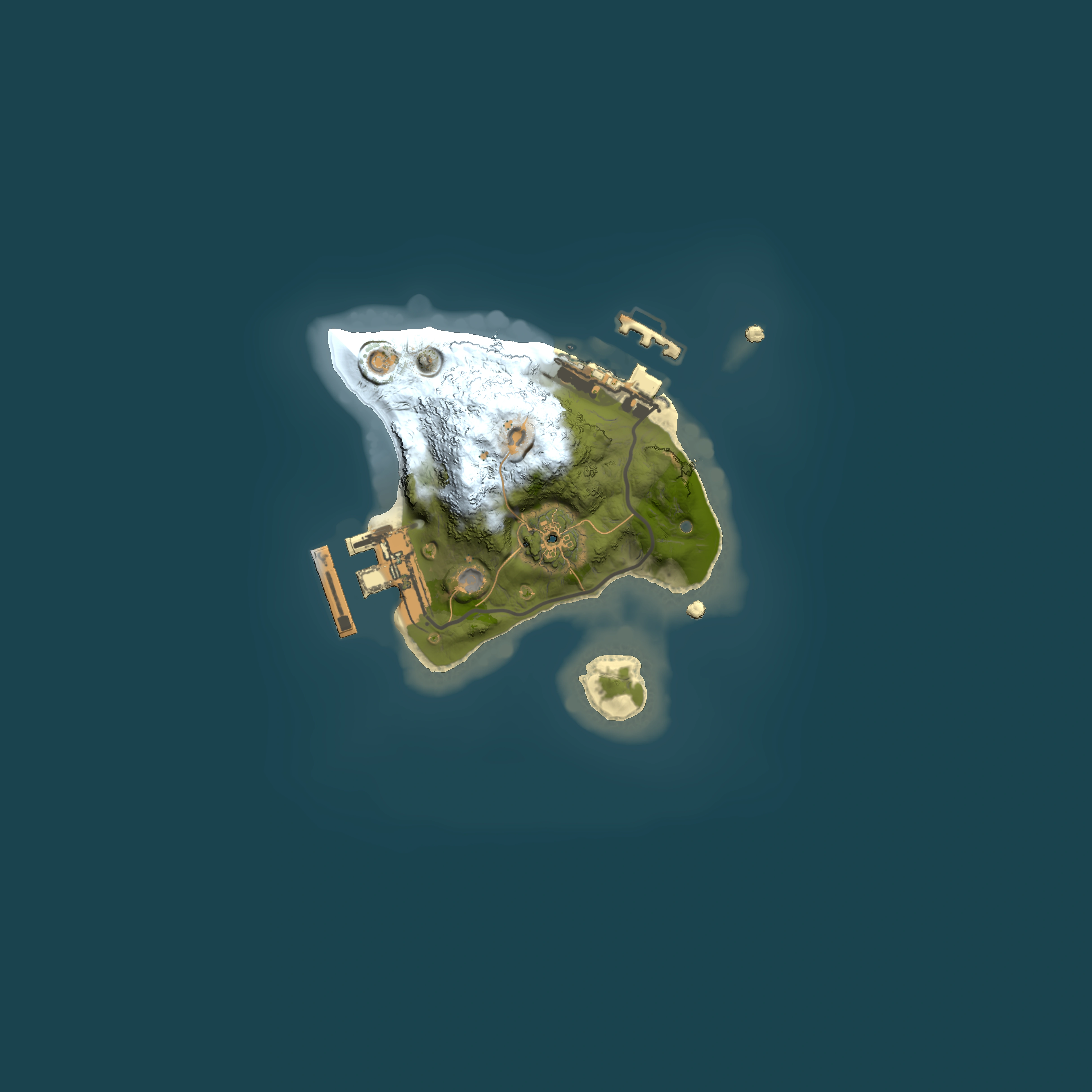 Full top-down render of Rust map seed 1124929899, 1500x1500m