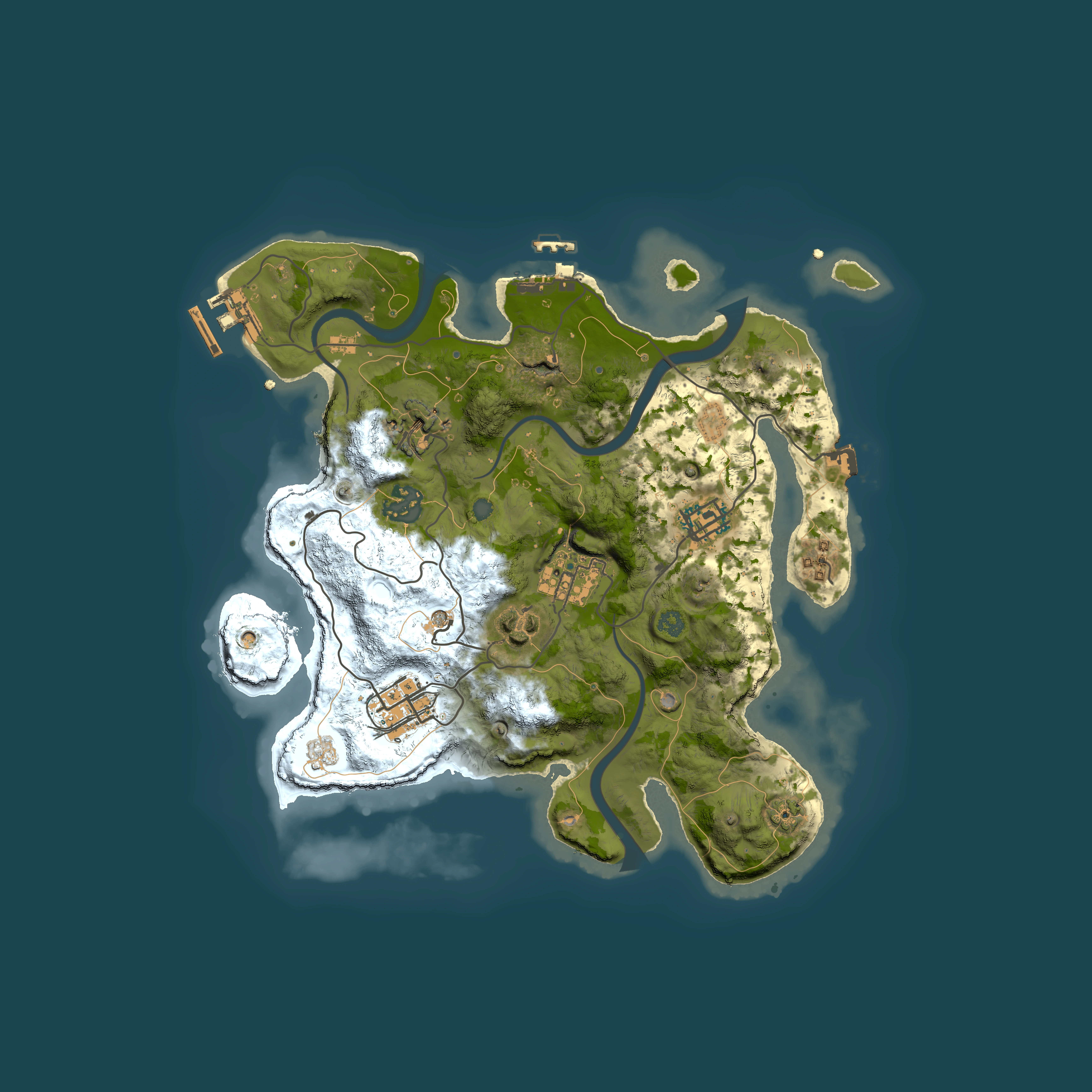 Full top-down render of Rust map seed 187570750, 3000x3000m