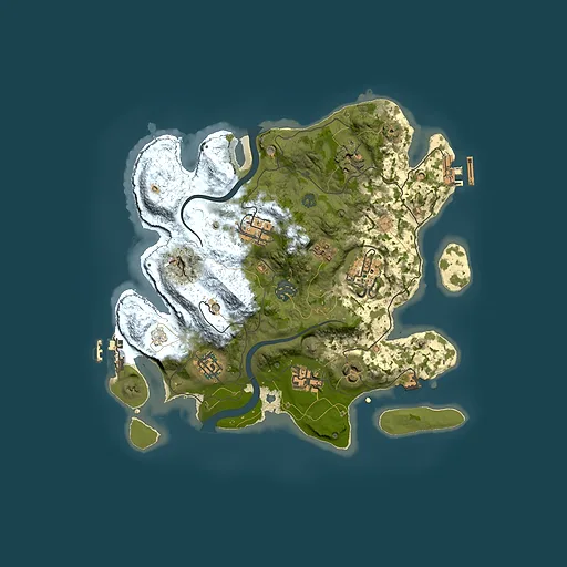 Rust map seed 2129445984, 3000x3000m top-down preview