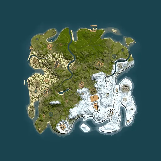 Rust map seed 1850138091, 4000x4000m top-down preview