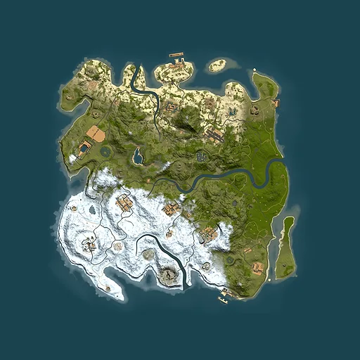 Rust map seed 306261586, 4000x4000m top-down preview