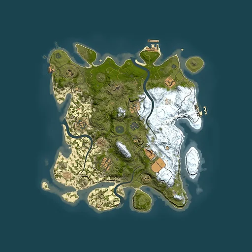 Rust map seed 166728078, 3500x3500m top-down preview