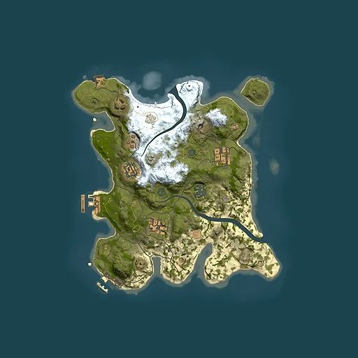 Rust map seed 23703030, 3000x3000m top-down preview