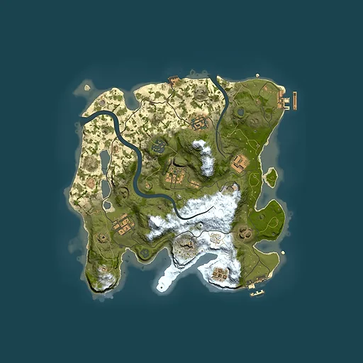 Rust map seed 925573049, 3000x3000m top-down preview