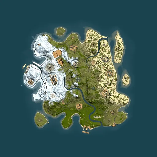 Rust map seed 1187637183, 3500x3500m top-down preview