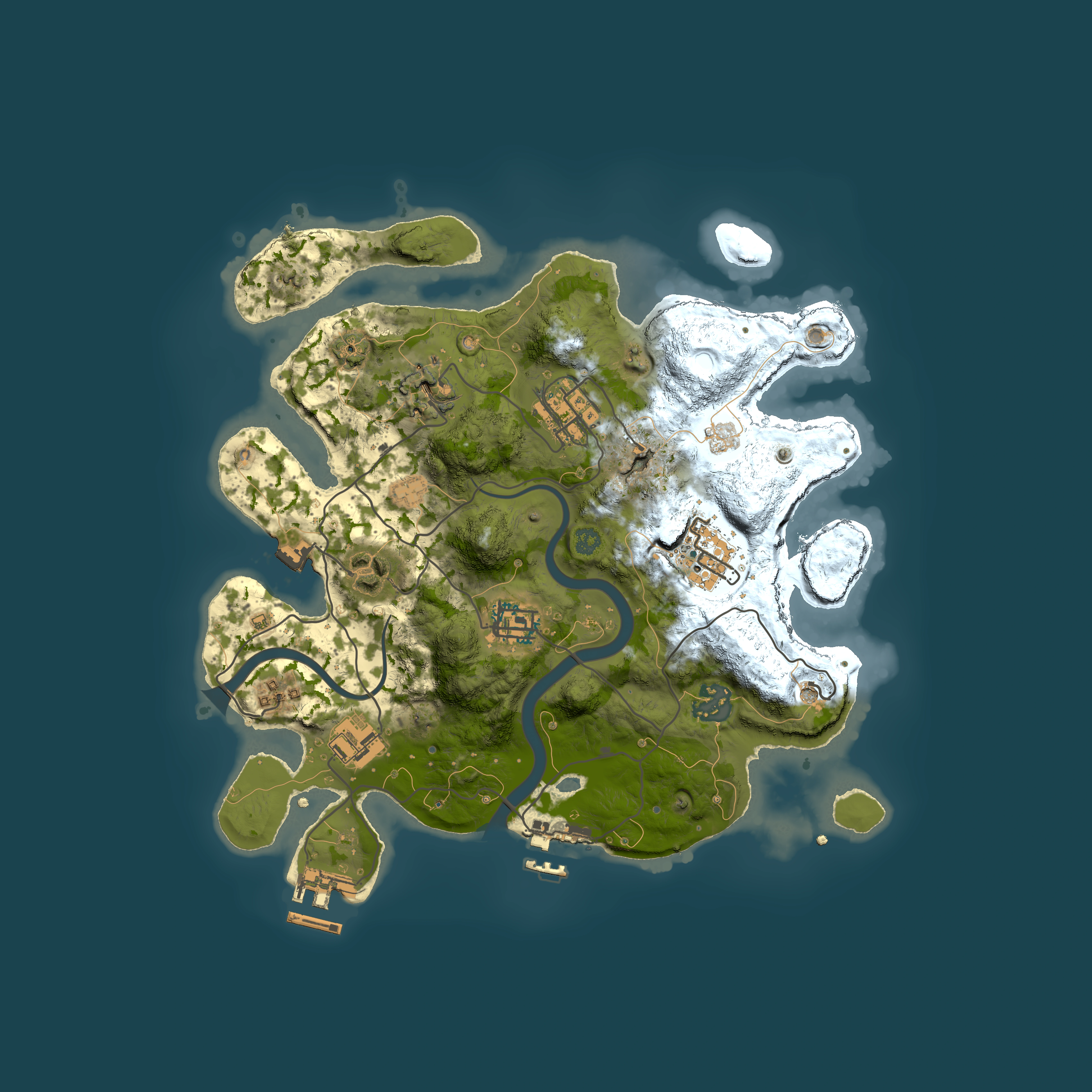 Full top-down render of Rust map seed 252121475, 3000x3000m