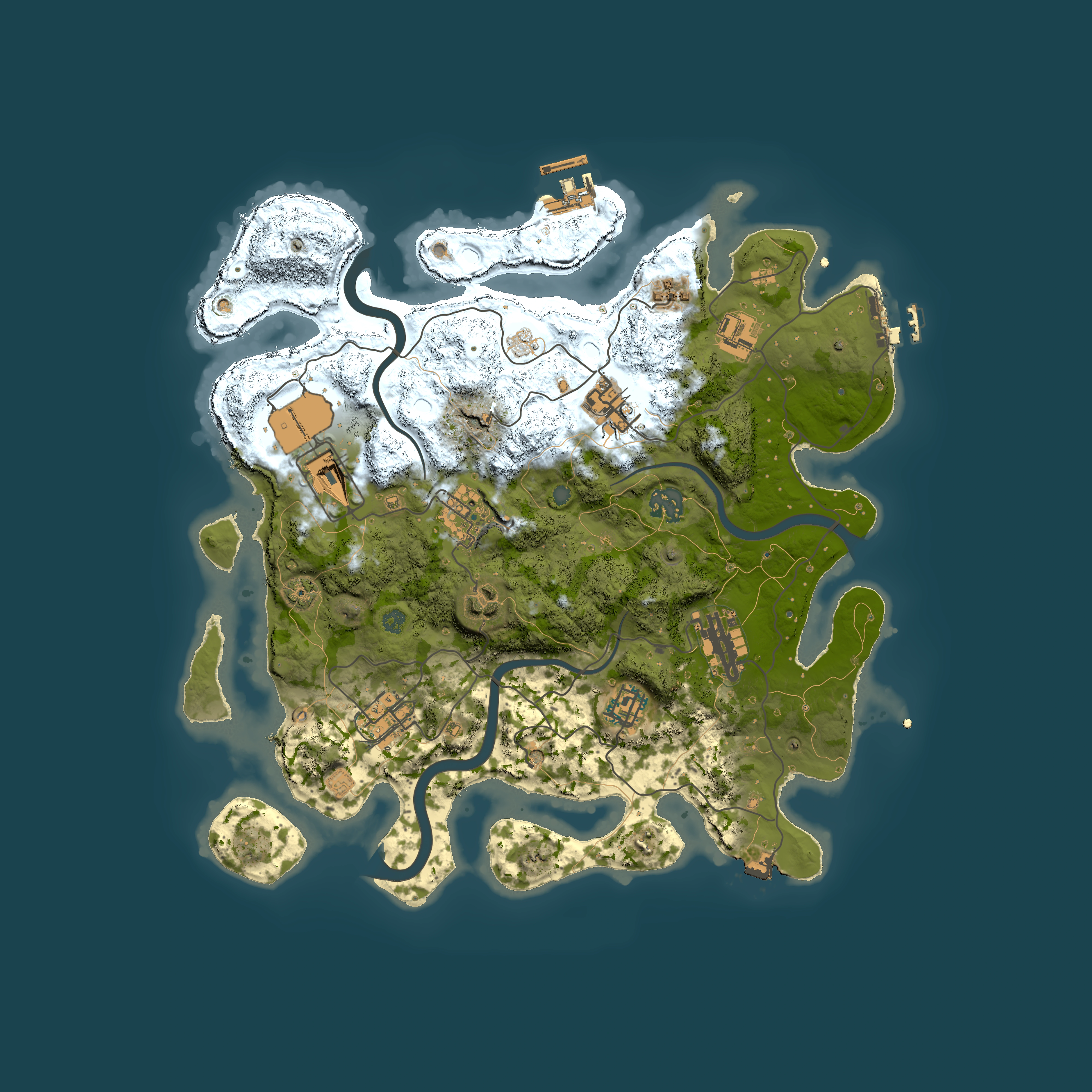 Full top-down render of Rust map seed 320270519, 3500x3500m