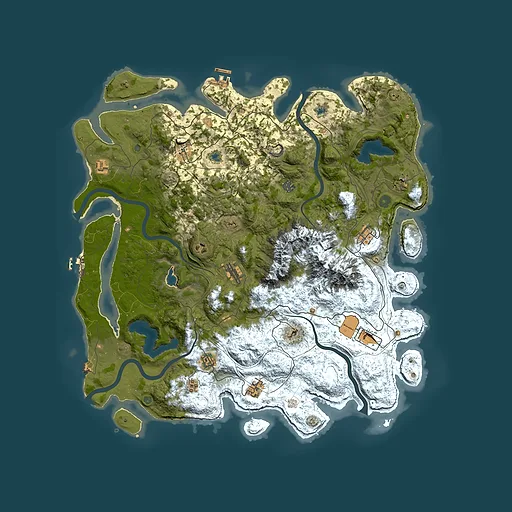 Rust map seed 91517865, 5000x5000m top-down preview