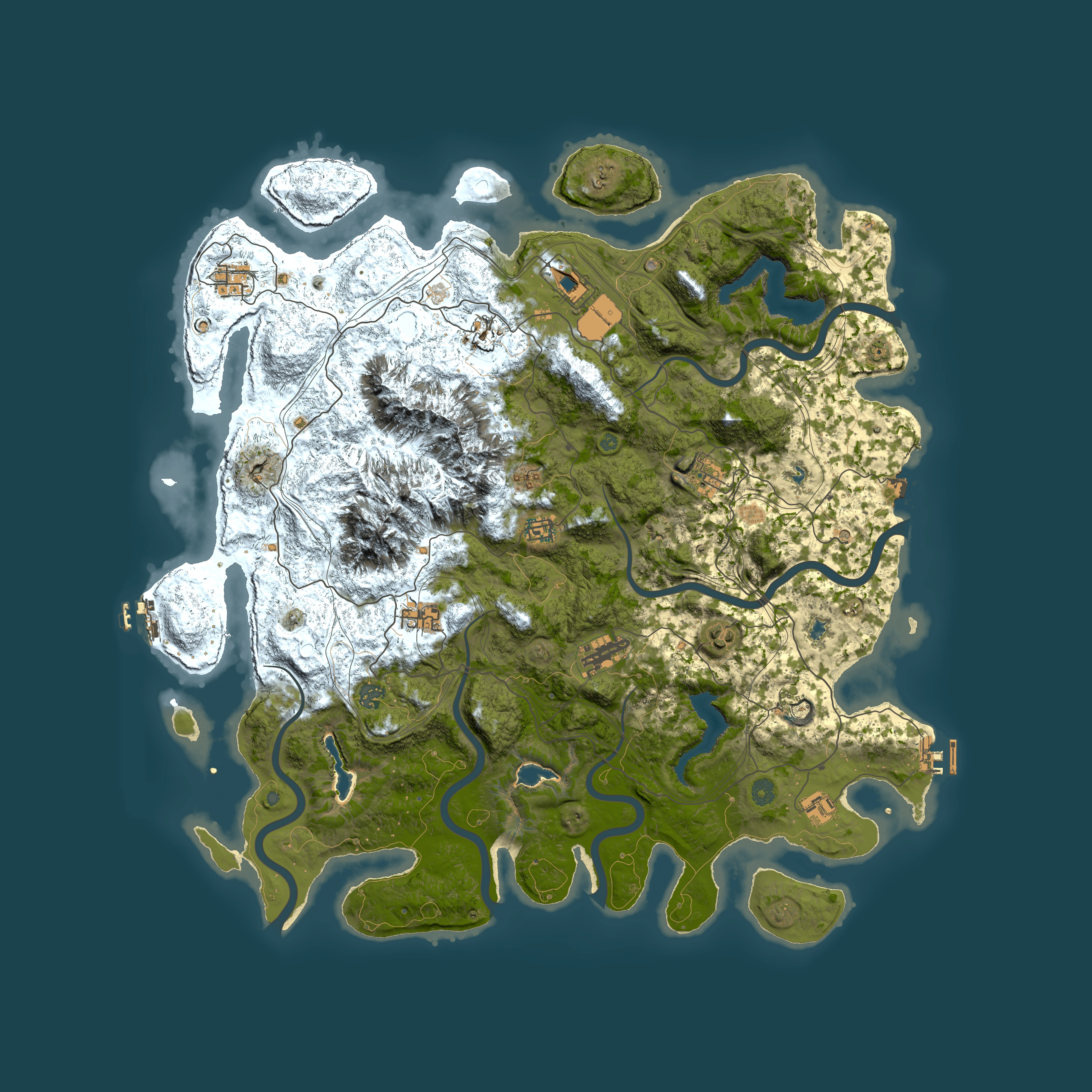 Full top-down render of Rust map seed 1751343523, 5000x5000m