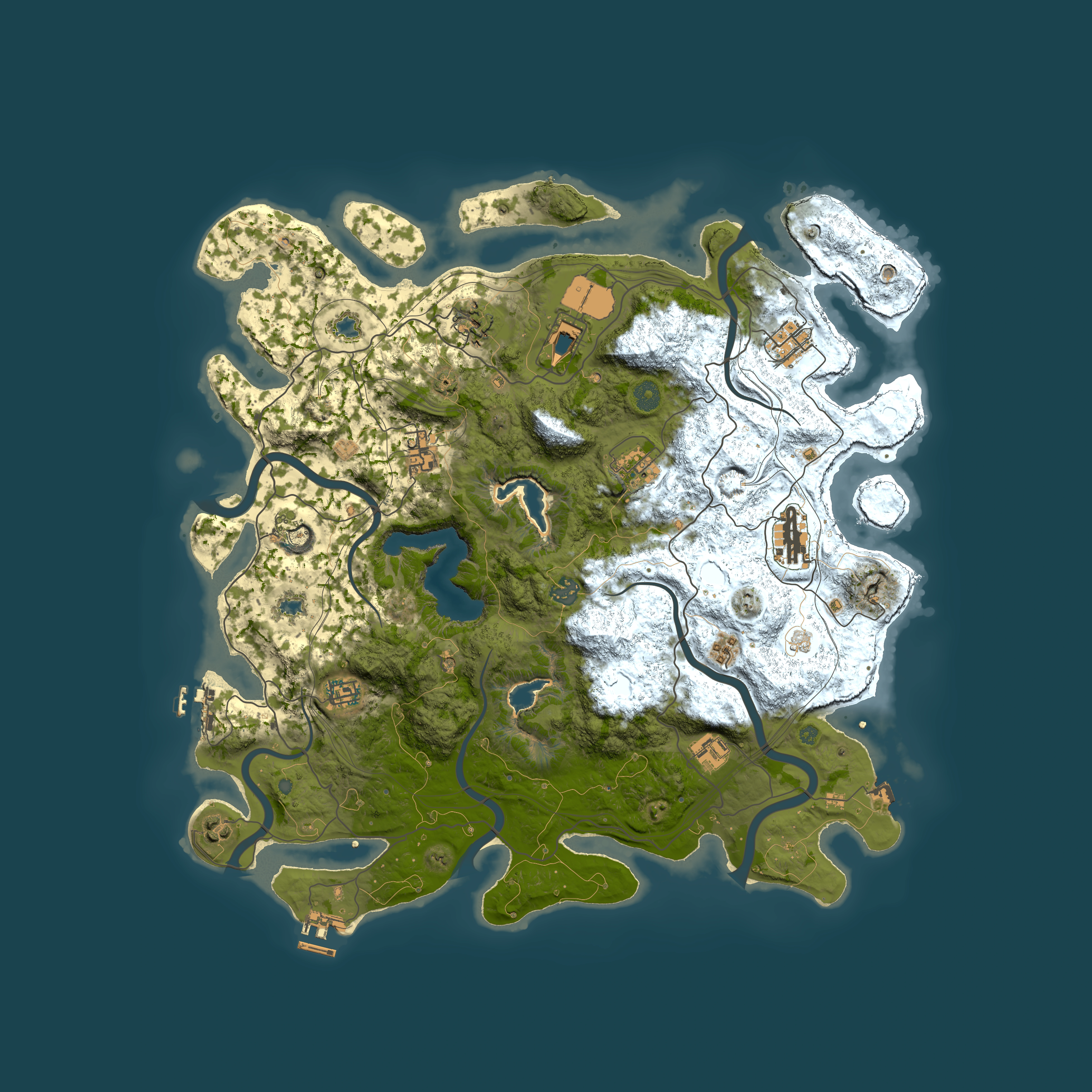 Full top-down render of Rust map seed 433633983, 4500x4500m