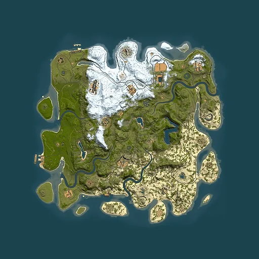 Rust map seed 56077233, 4500x4500m top-down preview