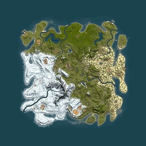 Rust map seed 1820507956, 5000x5000m top-down preview