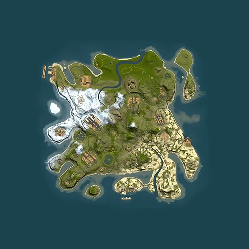 Rust map seed 1392736696, 3000x3000m top-down preview