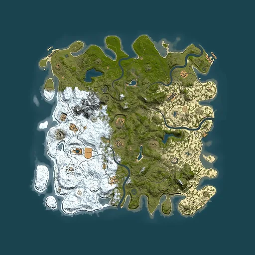 Rust map seed 729529261, 5000x5000m top-down preview
