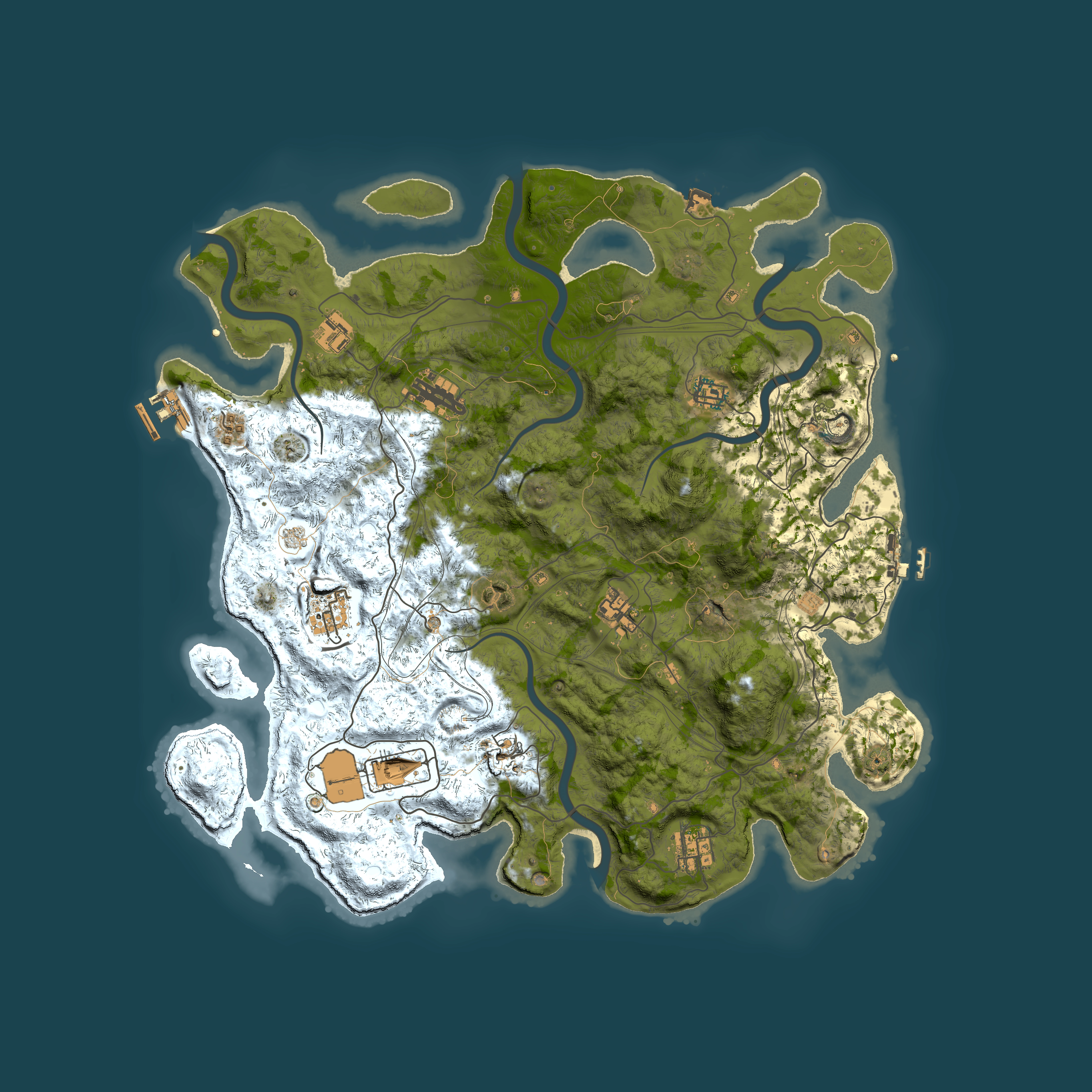 Full top-down render of Rust map seed 1337, 4250x4250m