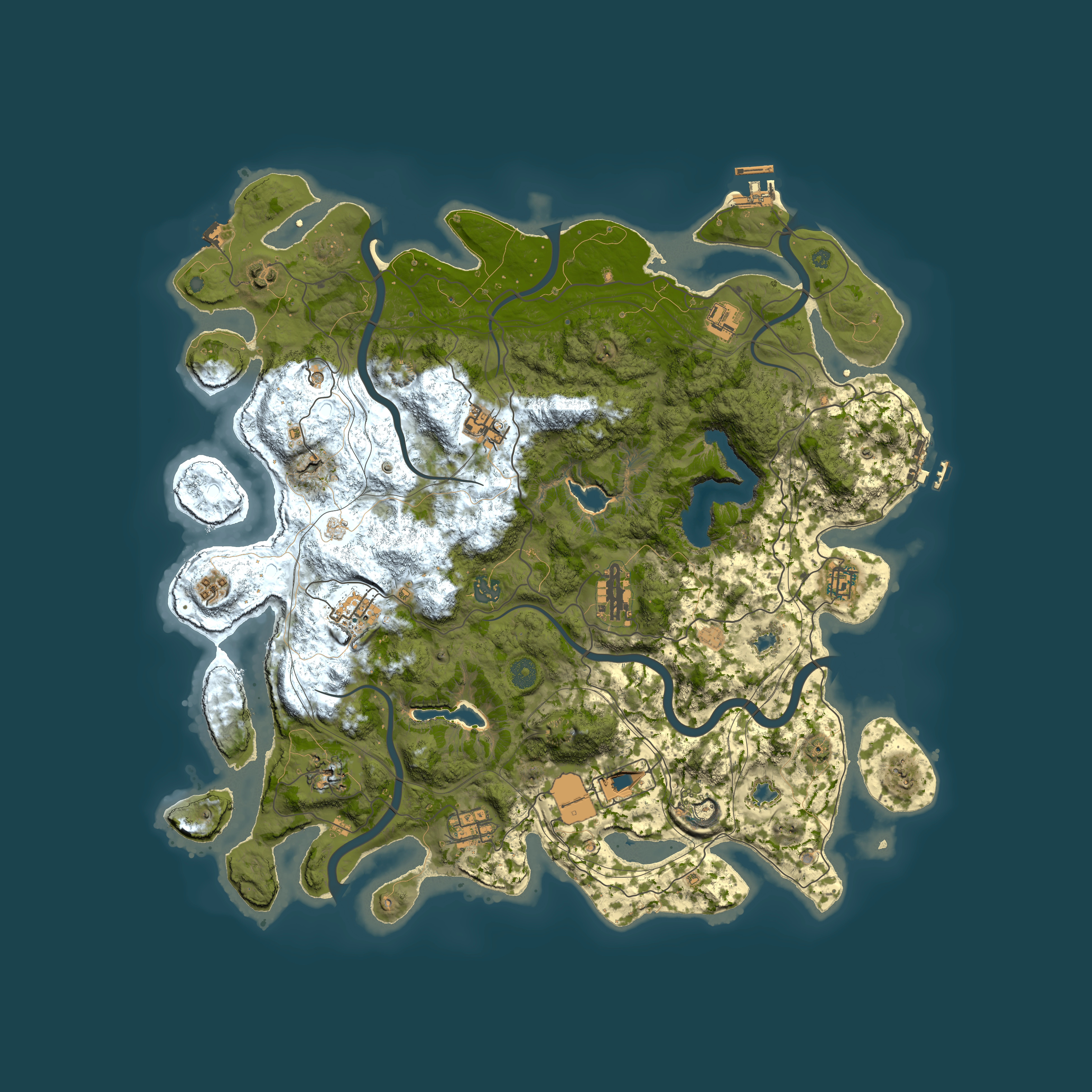 Full top-down render of Rust map seed 486599191, 4500x4500m