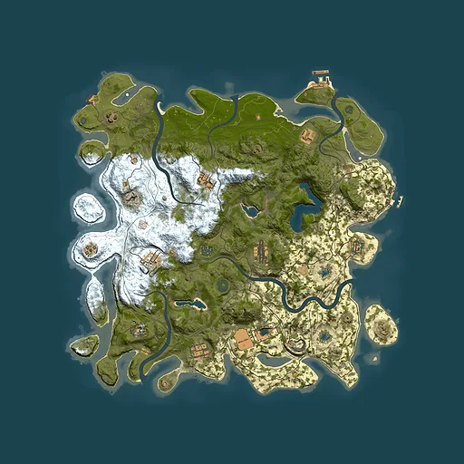 Rust map seed 486599191, 4500x4500m top-down preview