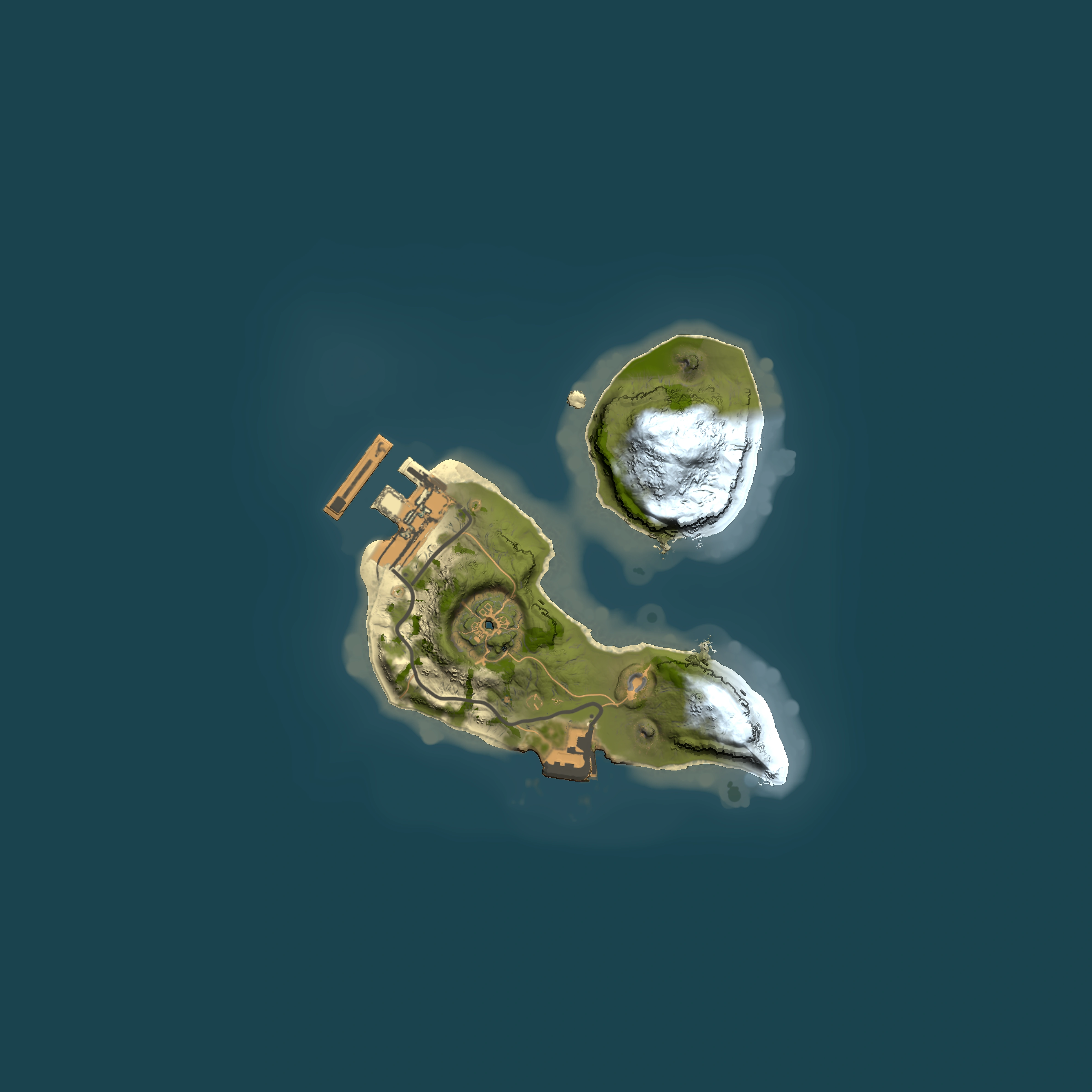 Full top-down render of Rust map seed 249660046, 1500x1500m