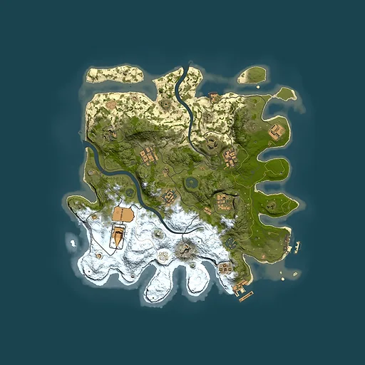 Rust map seed 373975080, 3500x3500m top-down preview