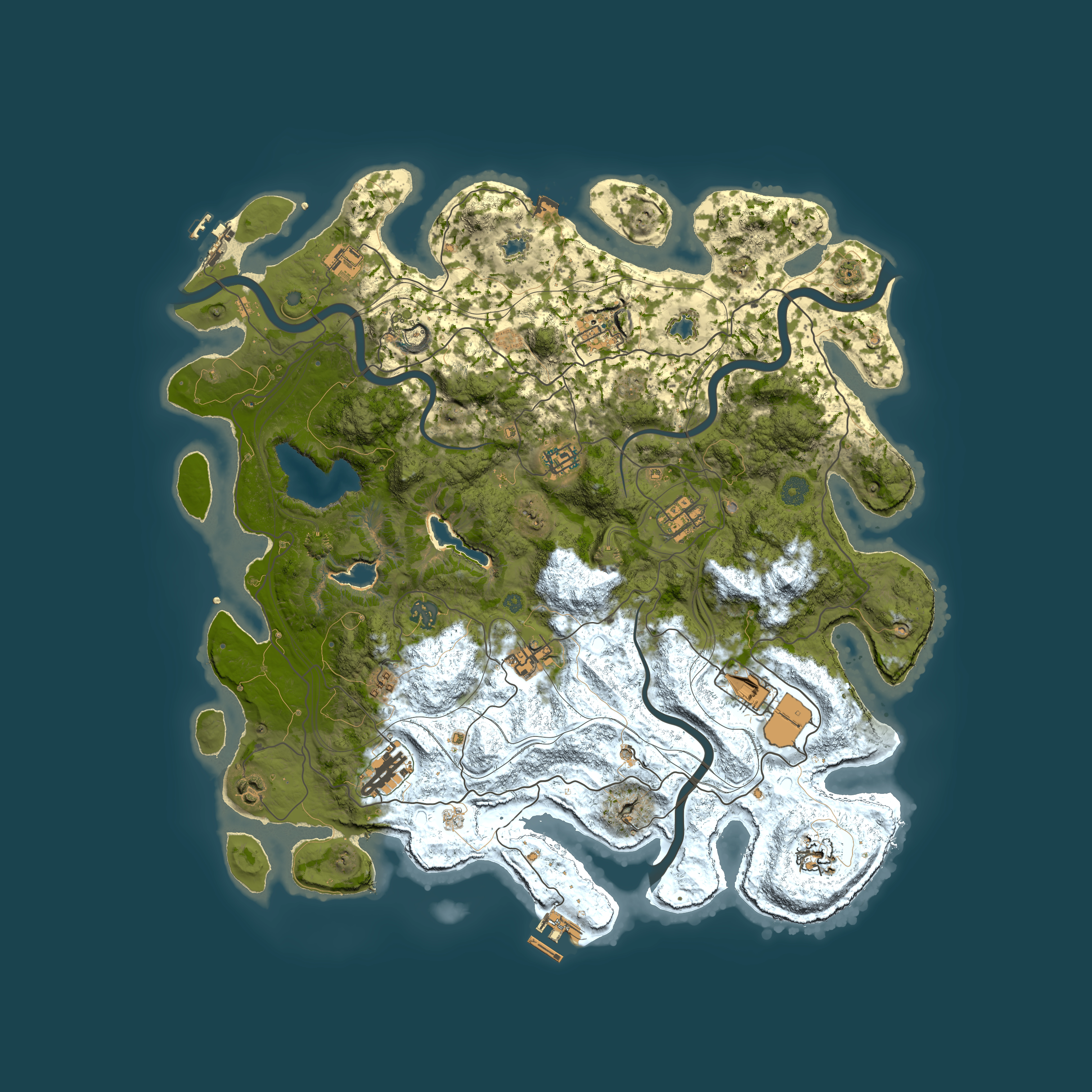 Full top-down render of Rust map seed 1019080071, 4500x4500m