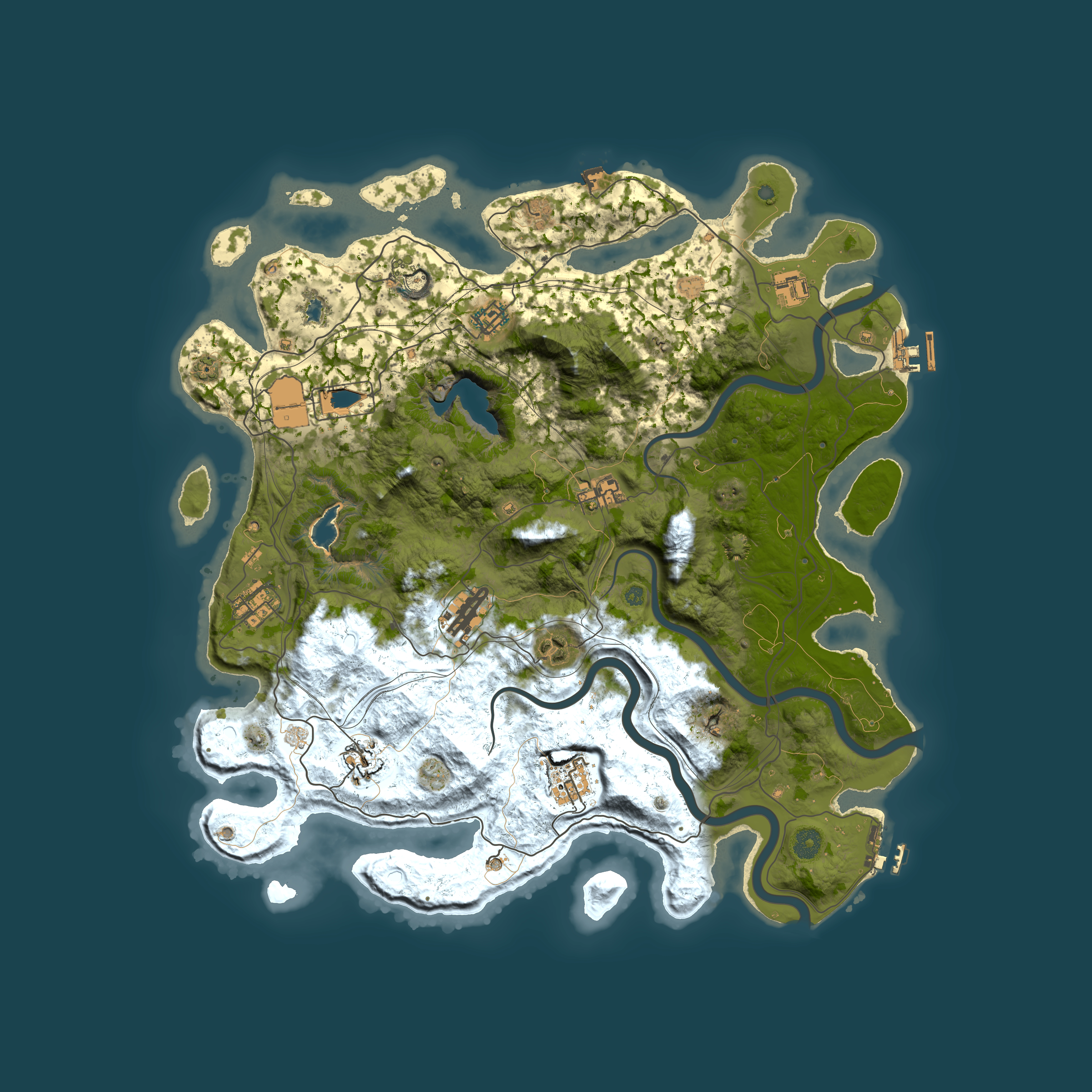 Full top-down render of Rust map seed 1337, 4350x4350m