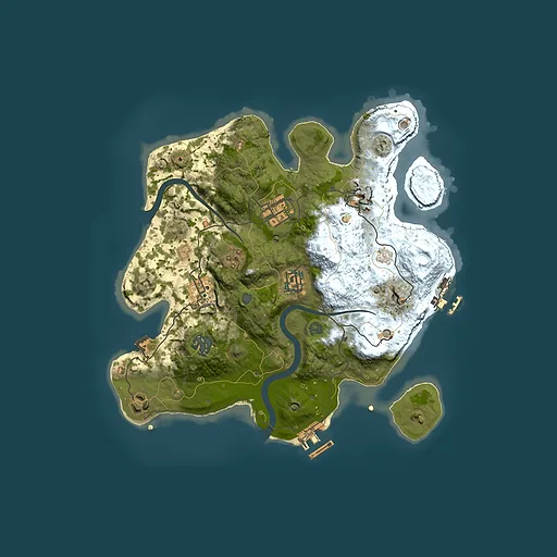 Rust map seed 1227814505, 3000x3000m top-down preview