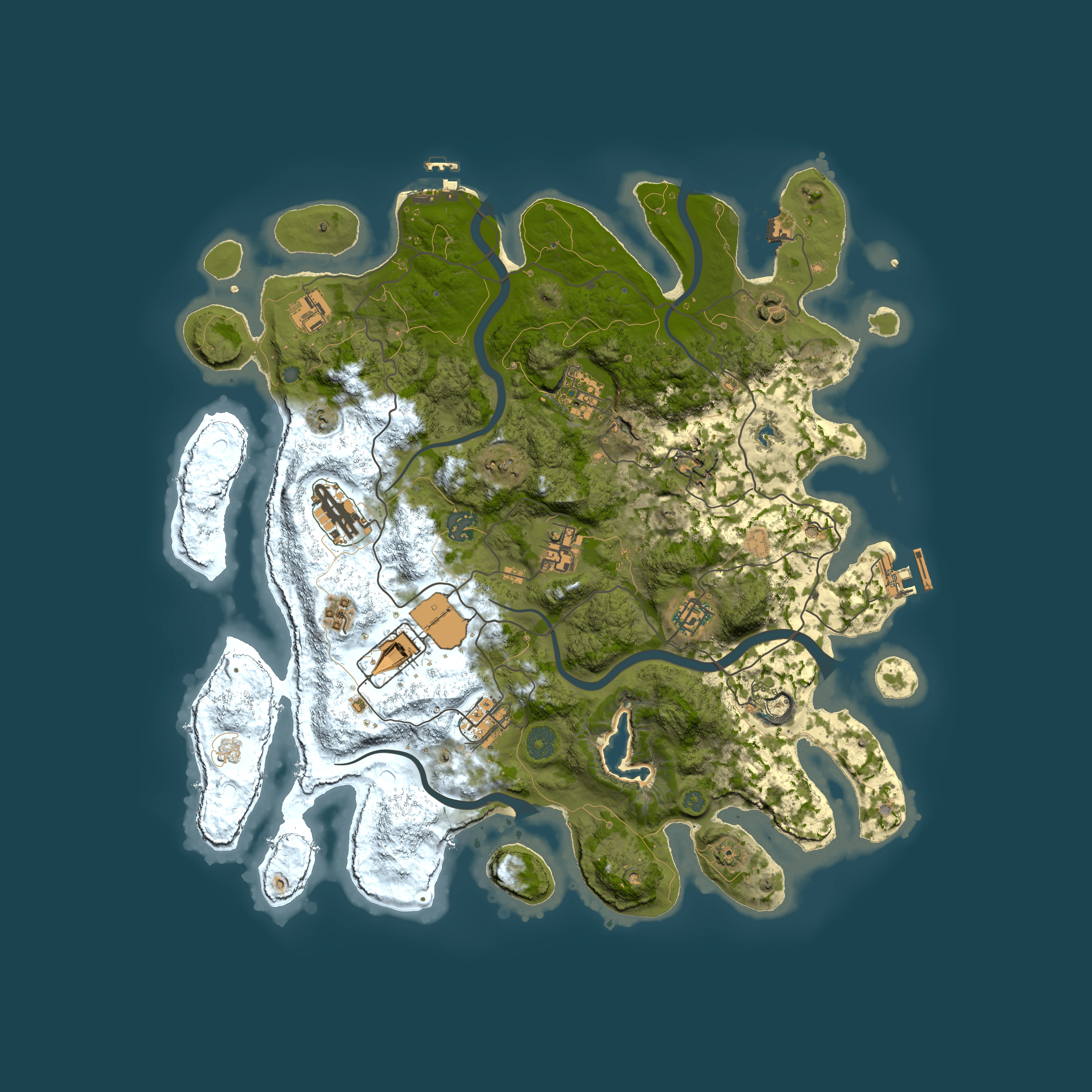 Full top-down render of Rust map seed 2030966812, 4000x4000m