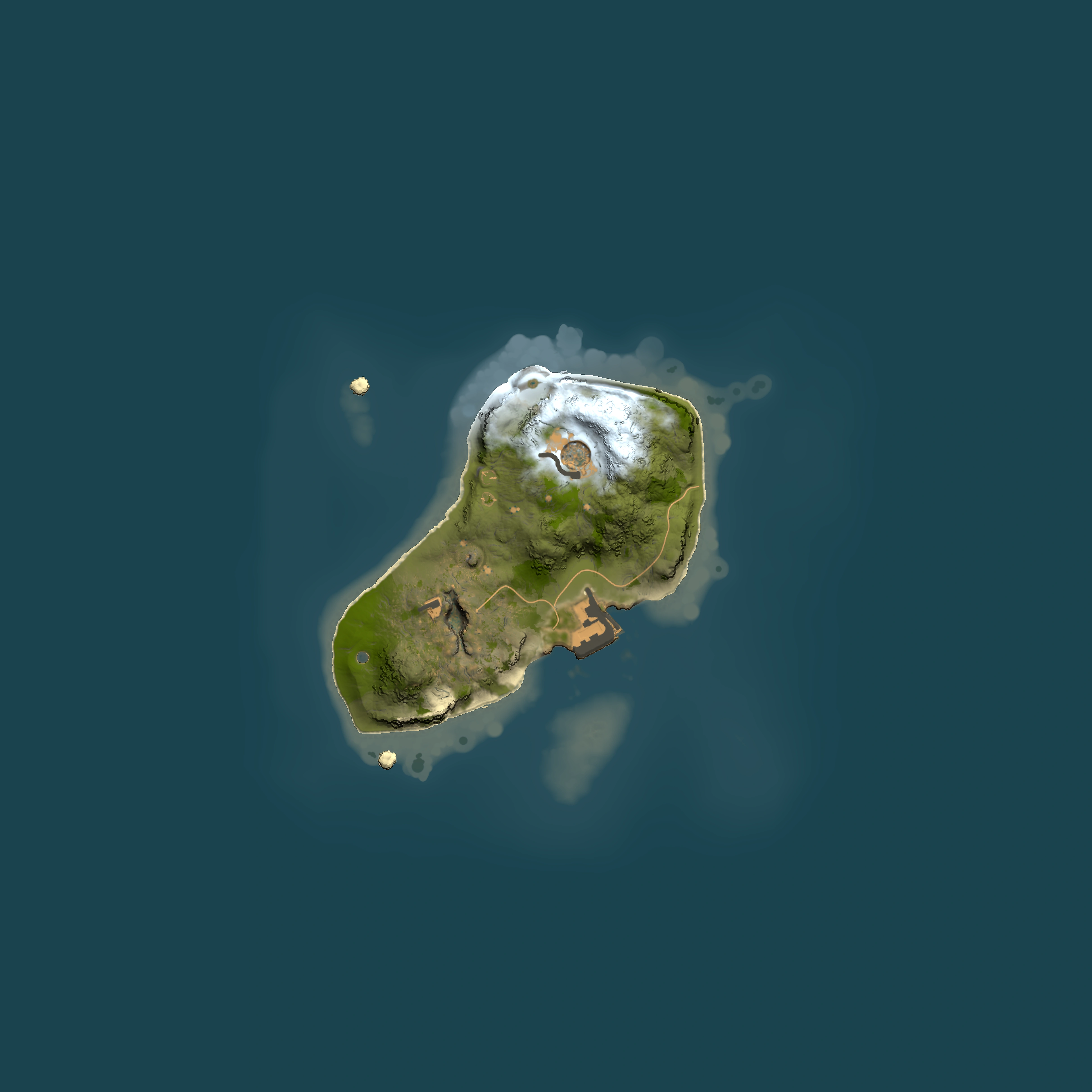 Full top-down render of Rust map seed 1677297854, 1500x1500m
