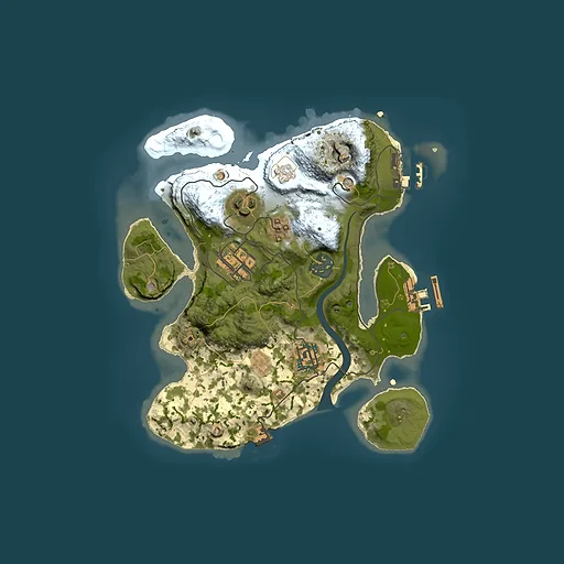 Rust map seed 1466395409, 2500x2500m top-down preview
