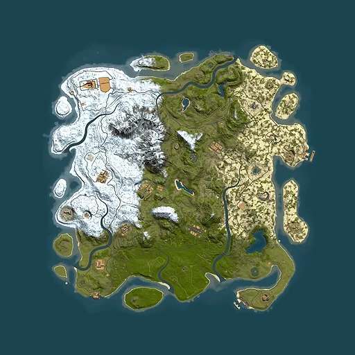 Rust map seed 1411001131, 5000x5000m top-down preview