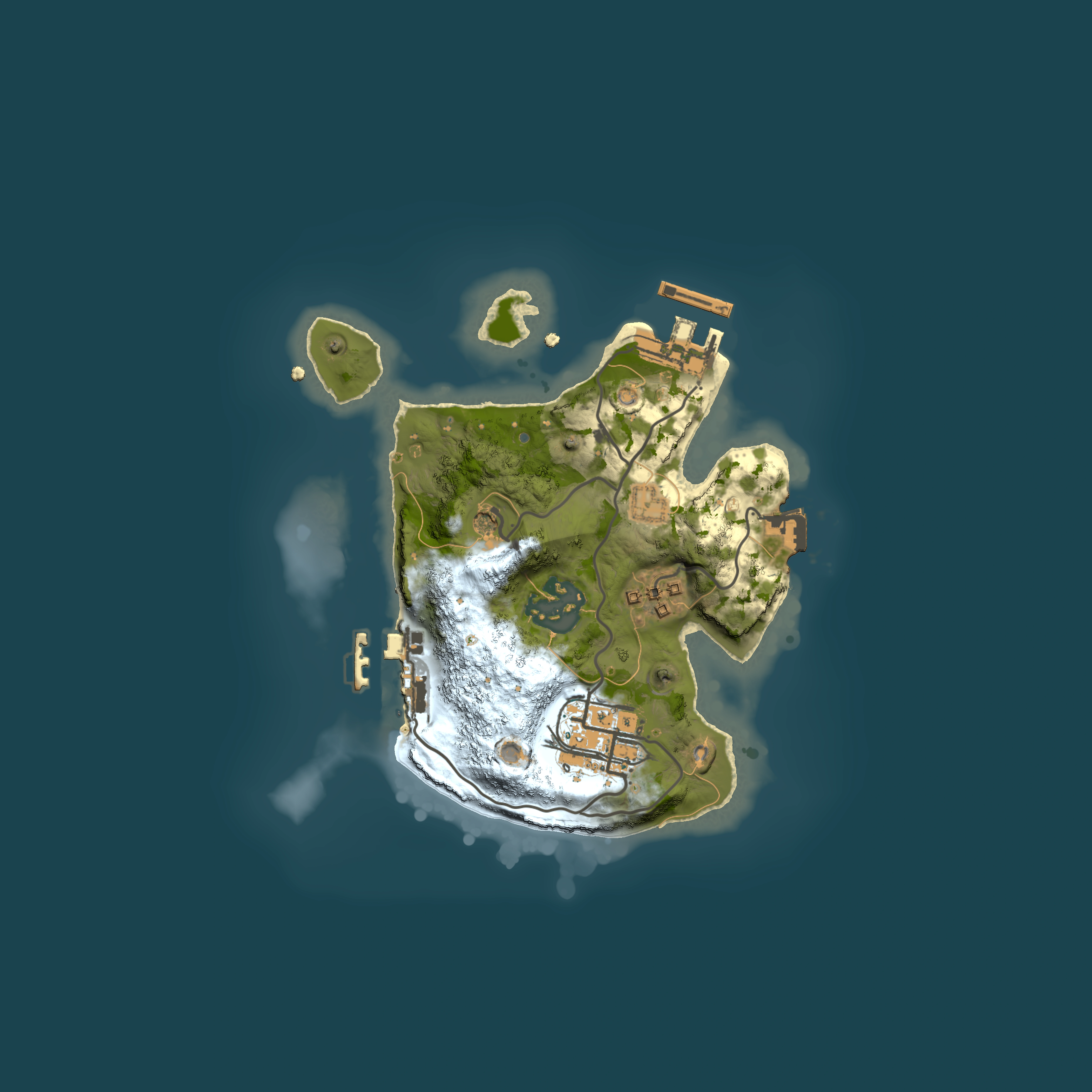 Full top-down render of Rust map seed 1736823517, 2000x2000m